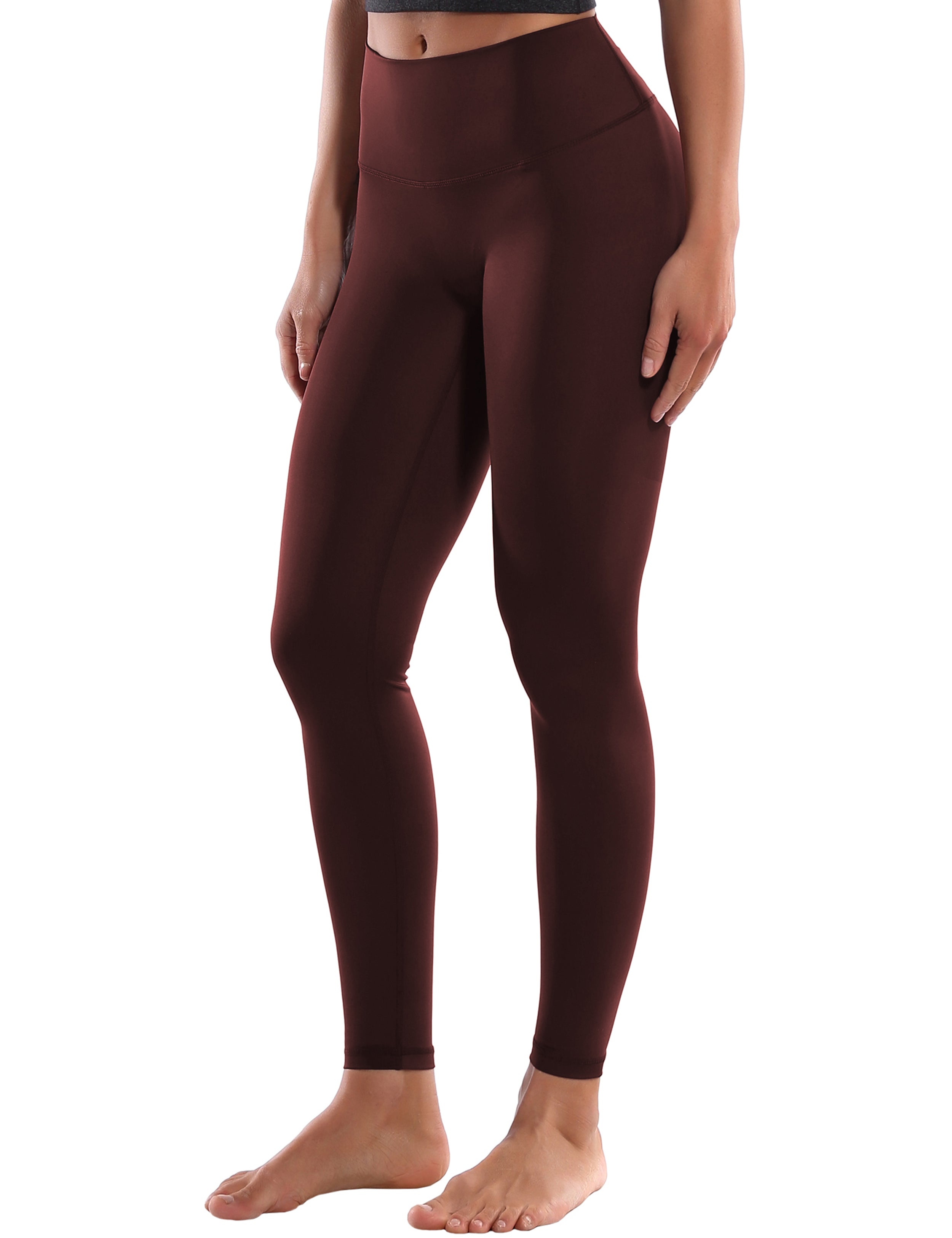 Crotch Seamless Biking Pants mahoganymaroon