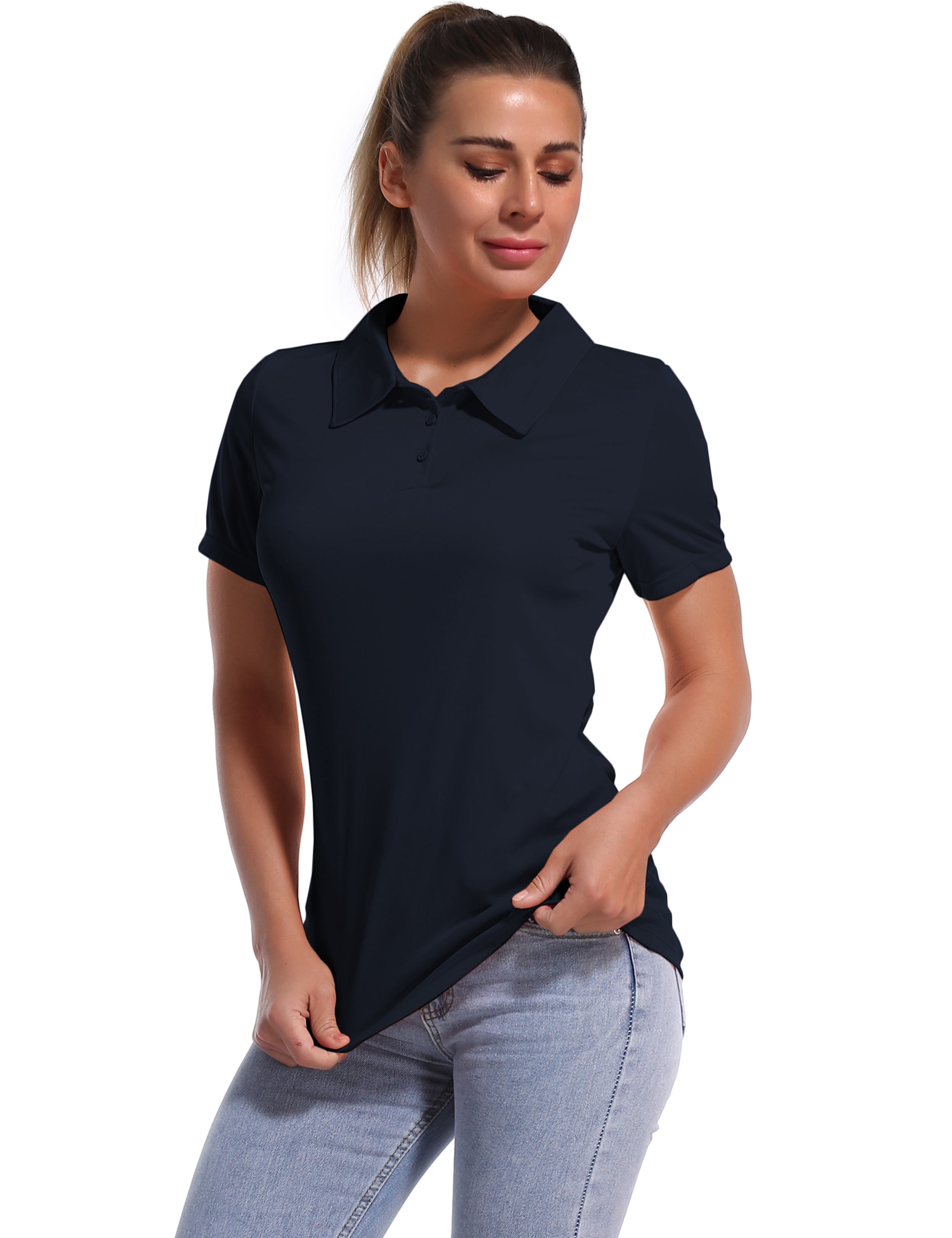 Short Sleeve Slim Fit Polo Shirt darknavy_Golf