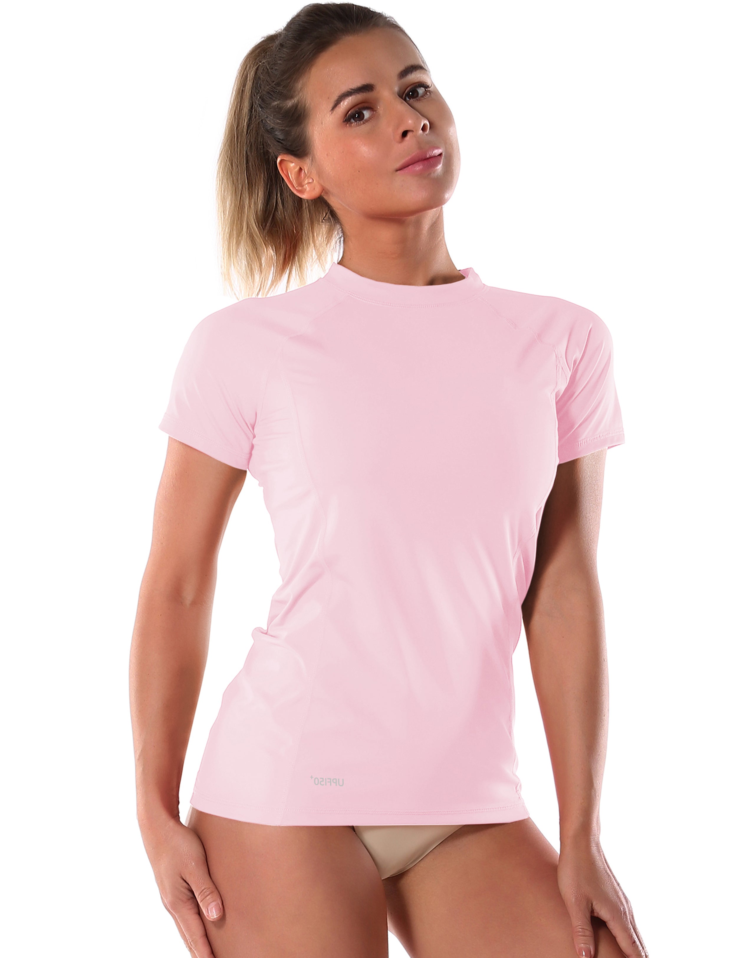 Short Sleeve UPF 50+Rashguard lightpink_Jogging