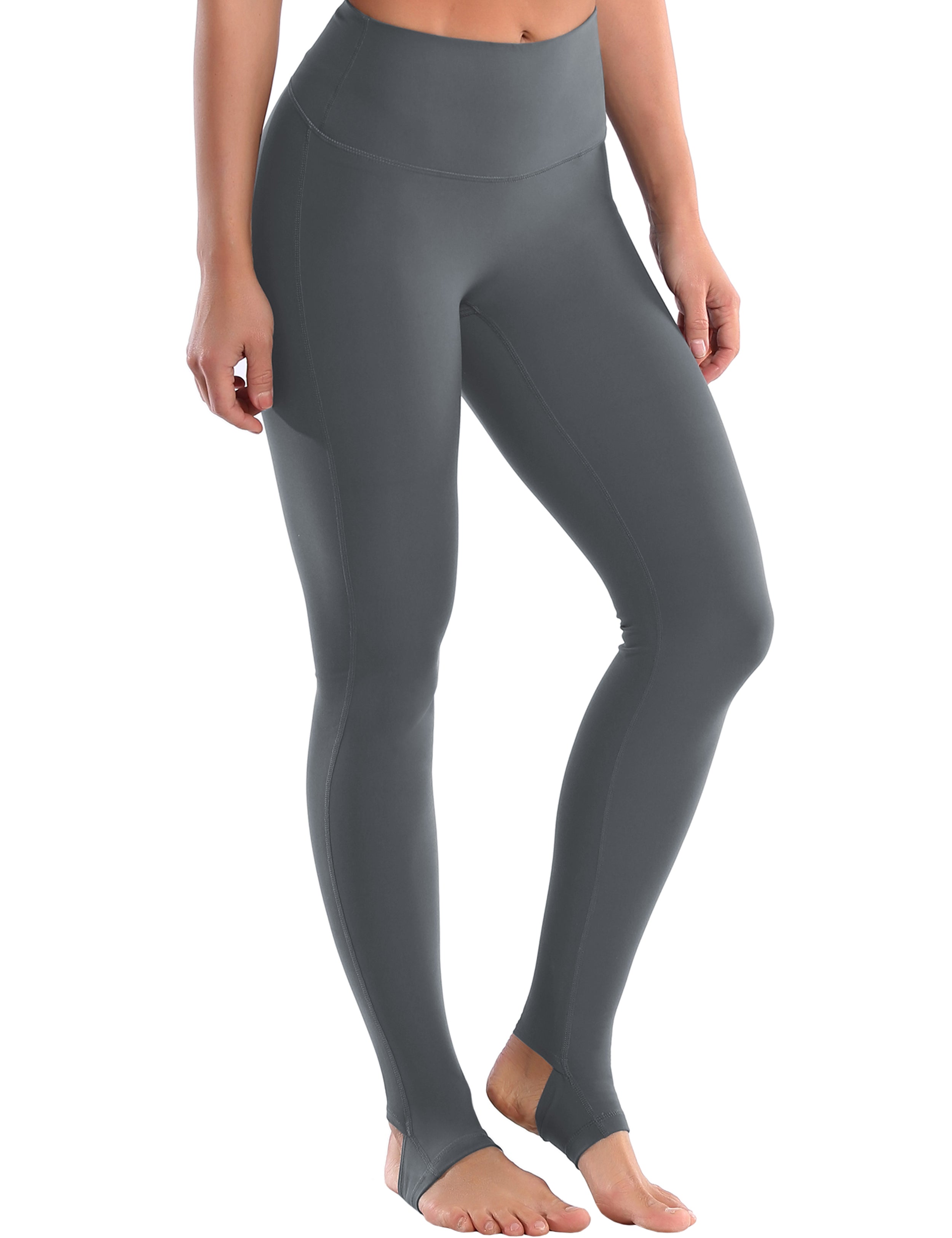 Over the Heel Yoga Pants shadowcharcoal Over the Heel Design 87%Nylon/13%Spandex Fabric doesn't attract lint easily 4-way stretch No see-through Moisture-wicking Tummy control