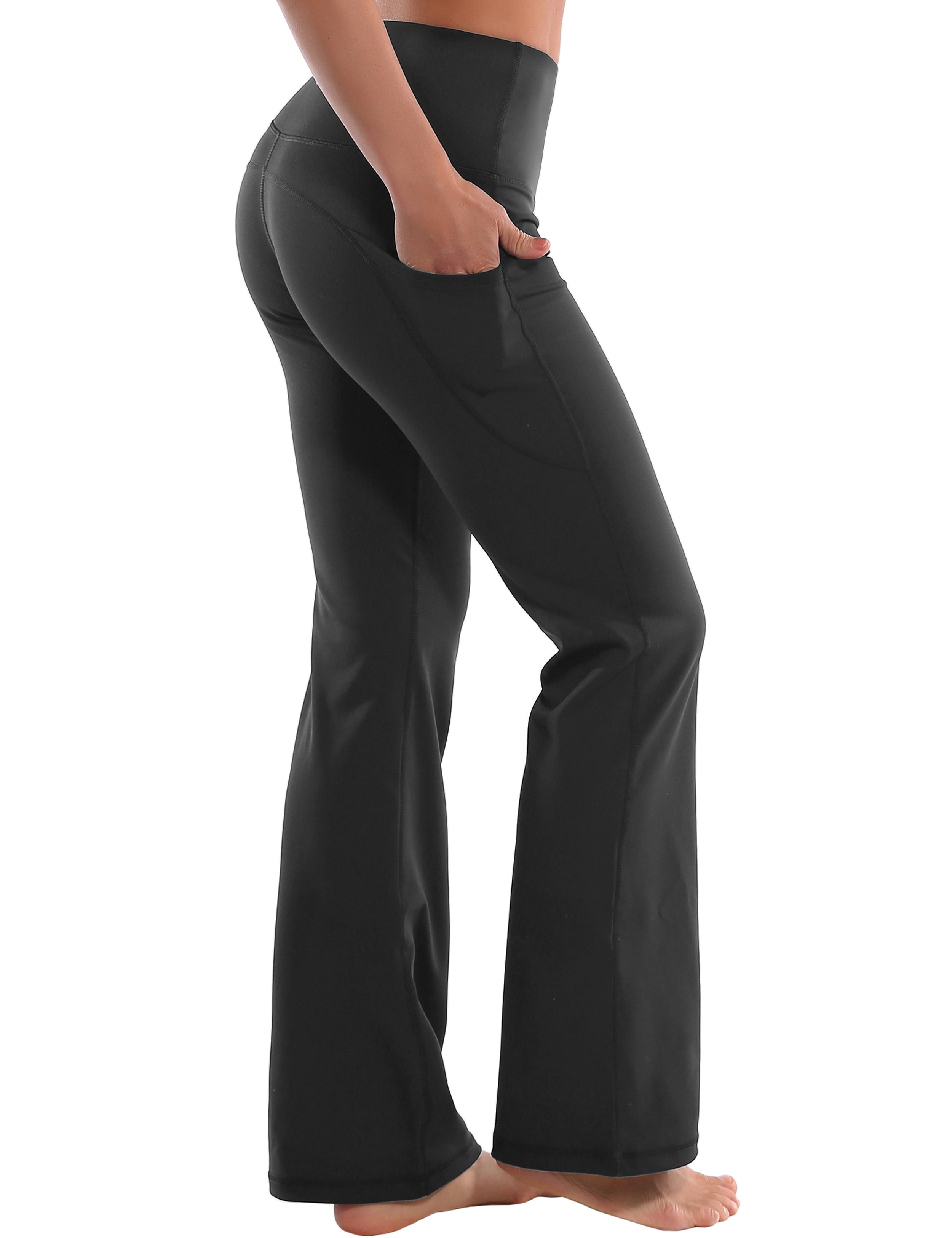 29" 31" 33" 35" 37"  Side Pockets Bootcut Leggings irongrey_Golf