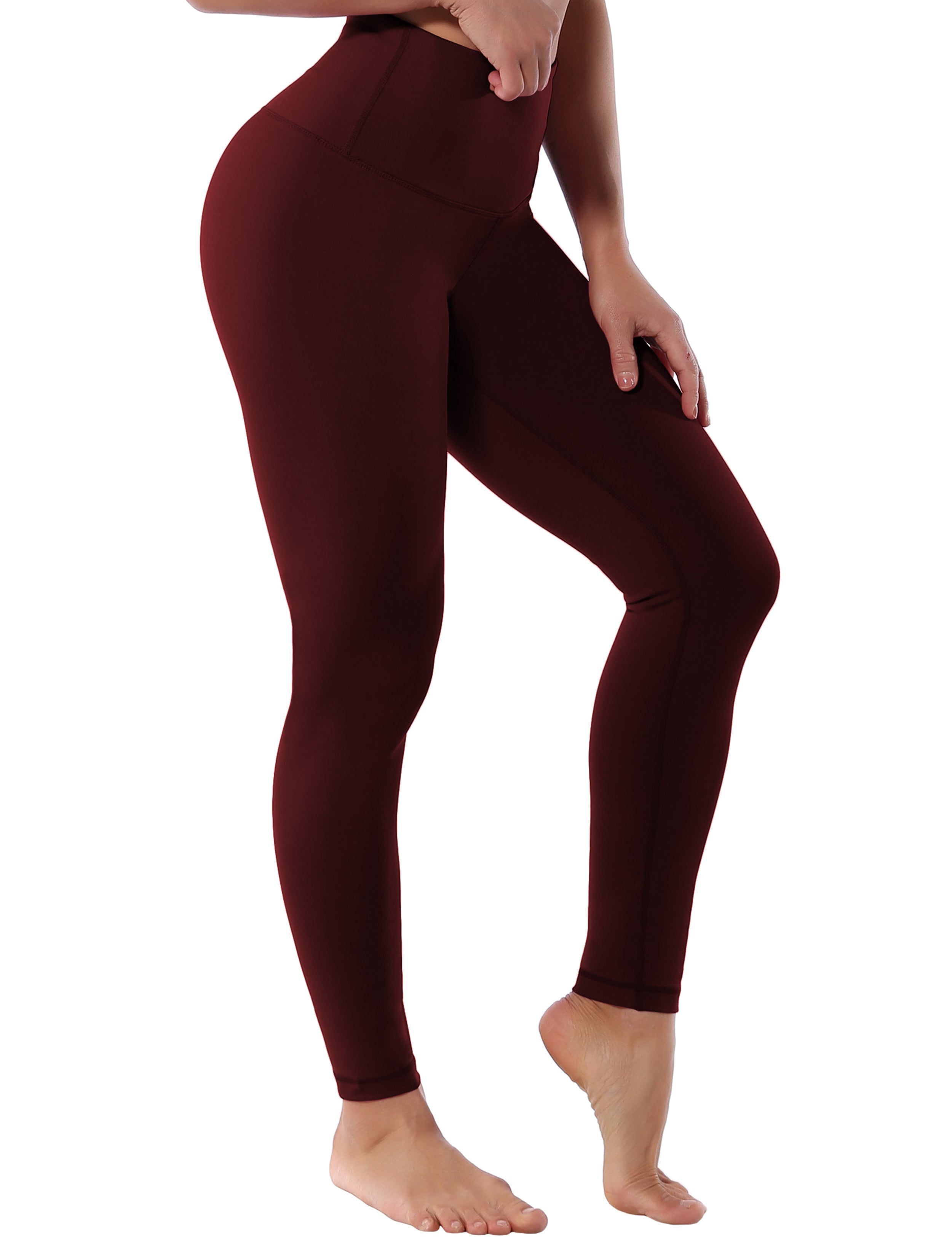 High Waist Pilates Pants cherryred 75%Nylon/25%Spandex Fabric doesn't attract lint easily 4-way stretch No see-through Moisture-wicking Tummy control Inner pocket Four lengths