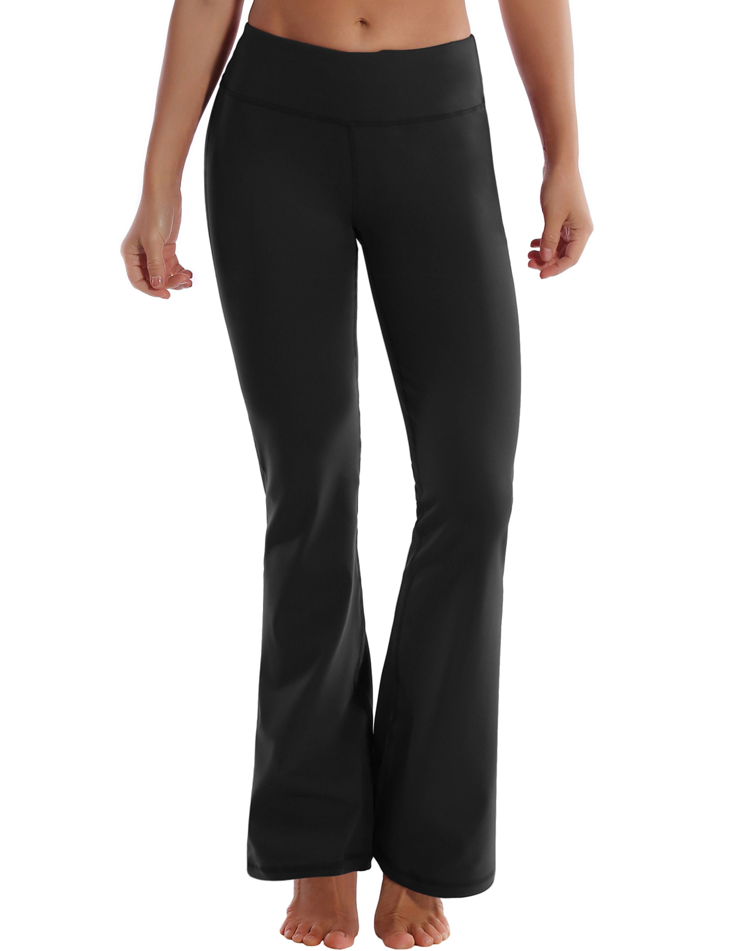 29" 31" 33" 35" Cotton Nylon Bootcut Leggings Black_Golf