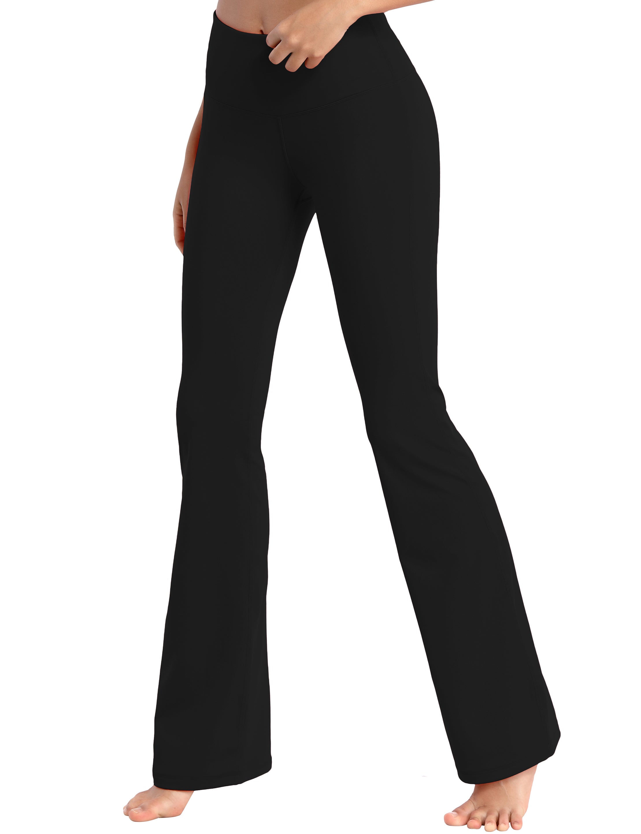 29" 31" 33" 35" 37" High Waist Bootcut Leggings Black_Tall Size