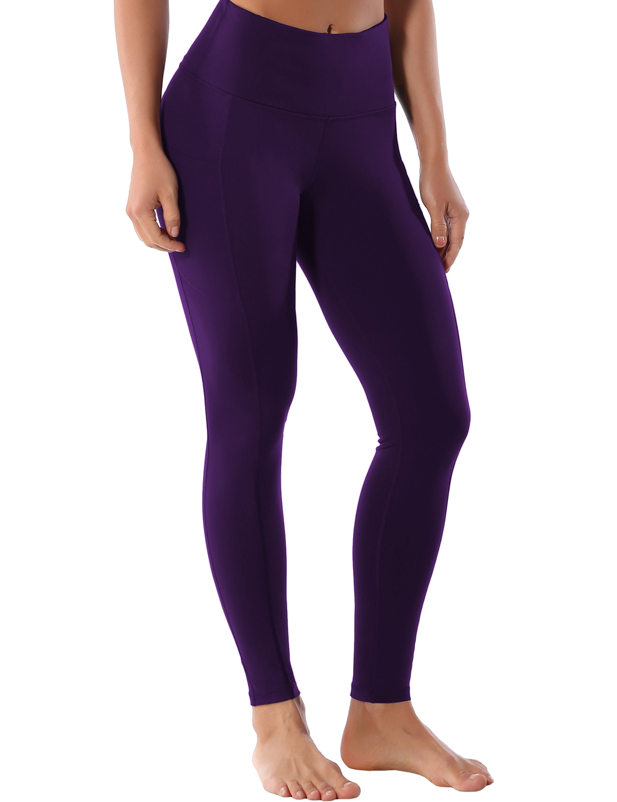 Hip Line Side Pockets Golf Pants eggplantpurple Sexy Hip Line Side Pockets 75%Nylon/25%Spandex Fabric doesn't attract lint easily 4-way stretch No see-through Moisture-wicking Tummy control Inner pocket Two lengths