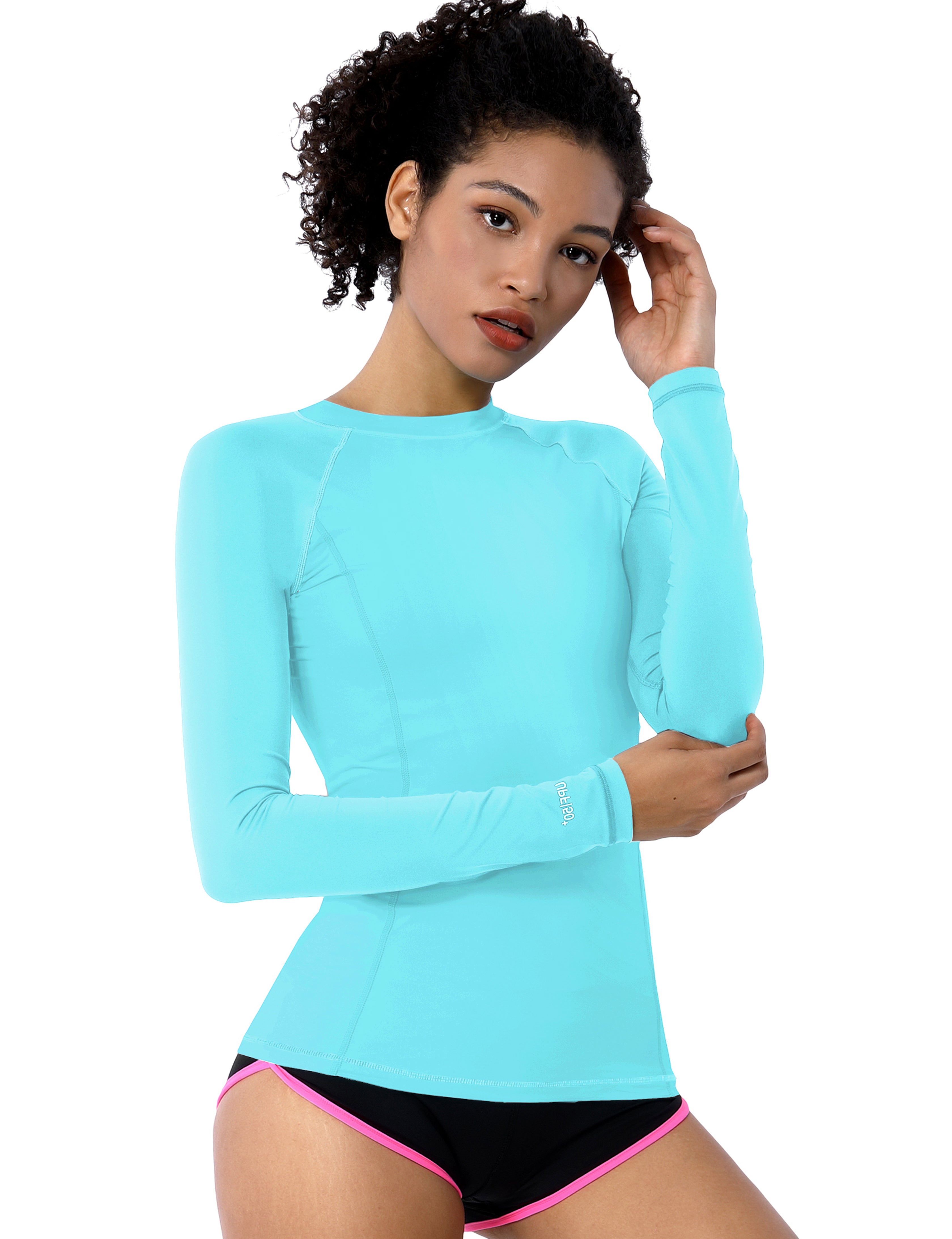 Long Sleeve UPF 50+ Rashguard blue 84%Polyester/16%Spandex Fitted design Dries ultra-fast UV Protection: UPF 50 sun protection