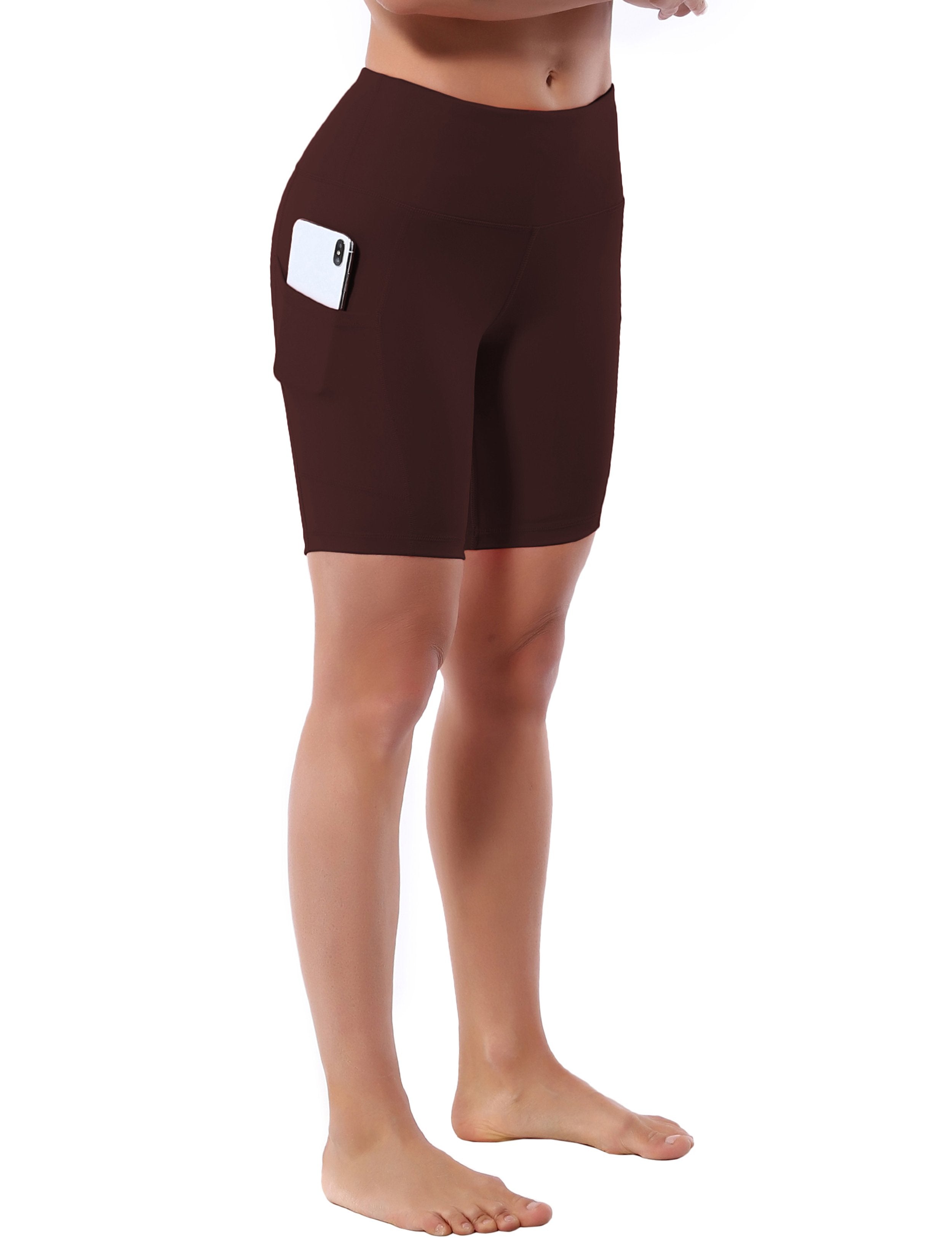 8" Side Pockets Gym Shorts mahoganymaroon Sleek, soft, smooth and totally comfortable: our newest style is here. Softest-ever fabric High elasticity High density 4-way stretch Fabric doesn't attract lint easily No see-through Moisture-wicking Machine wash 75% Nylon, 25% Spandex