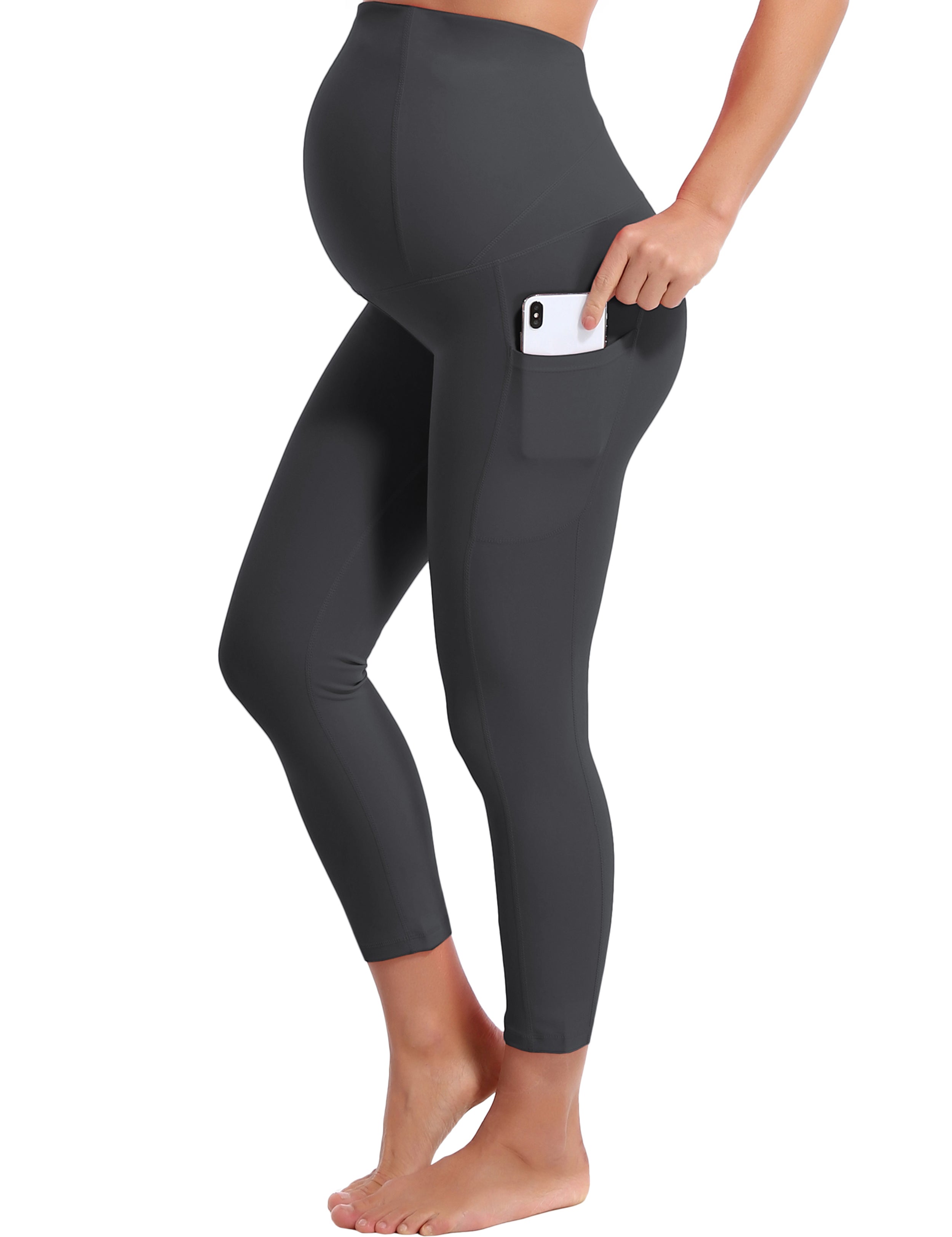22 Side Pockets Maternity Yoga Pants mahoganymaroon – bubblelime