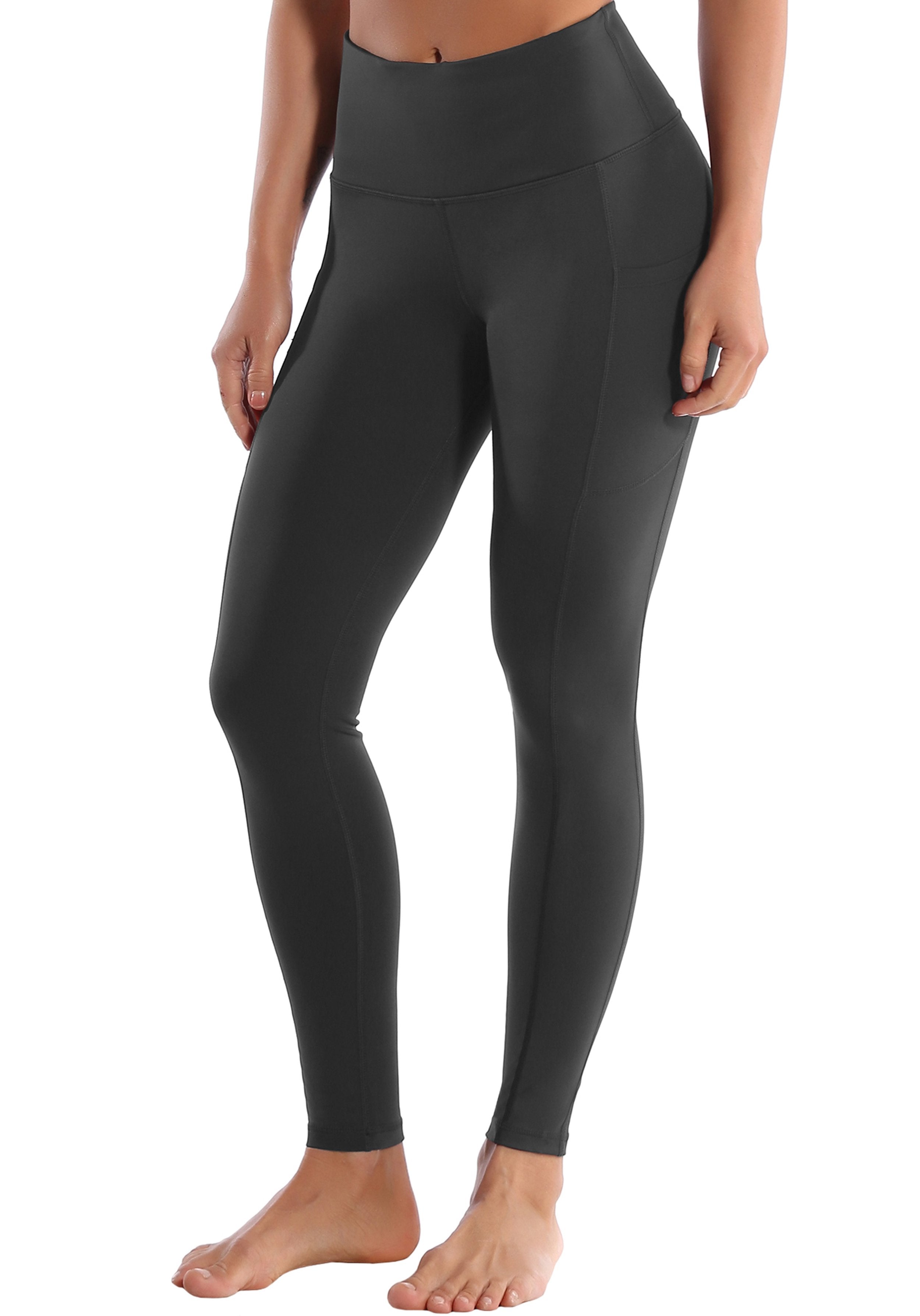 Hip Line Side Pockets Pilates Pants shadowcharcoal Sexy Hip Line Side Pockets 75%Nylon/25%Spandex Fabric doesn't attract lint easily 4-way stretch No see-through Moisture-wicking Tummy control Inner pocket Two lengths
