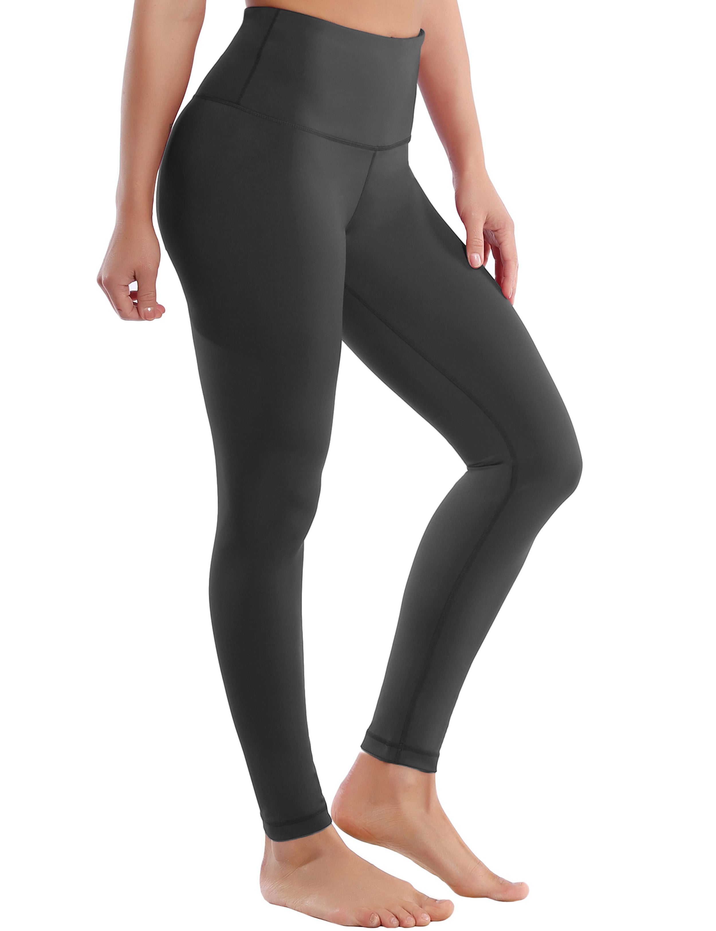 High Waist Biking Pants shadowcharcoal 75%Nylon/25%Spandex Fabric doesn't attract lint easily 4-way stretch No see-through Moisture-wicking Tummy control Inner pocket Four lengths