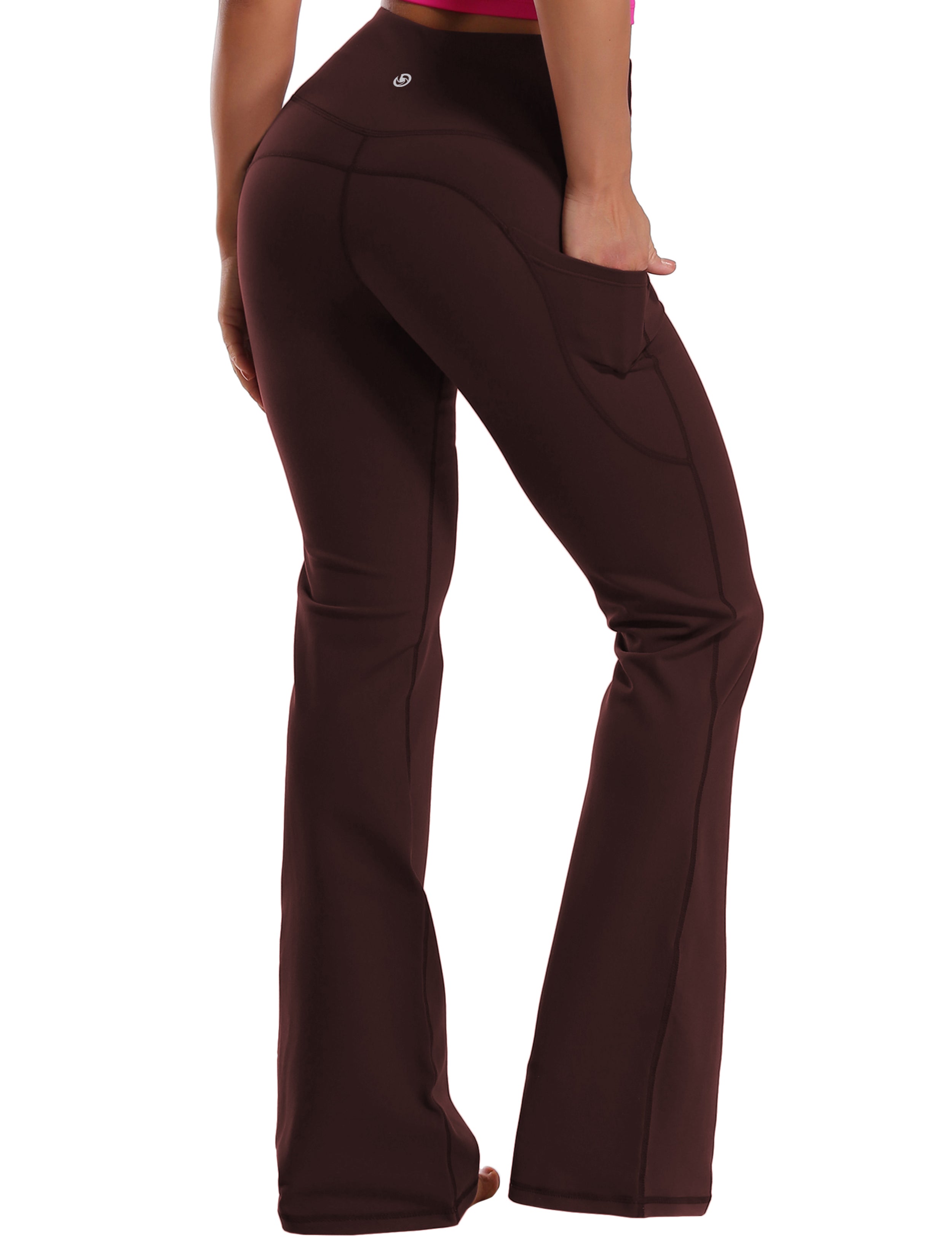 139 Side Pockets Bootcut Leggings mahoganymaroon 87%Nylon/13%Spandex Fabric doesn't attract lint easily 4-way stretch No see-through Moisture-wicking Tummy control Inner pocket Four lengths