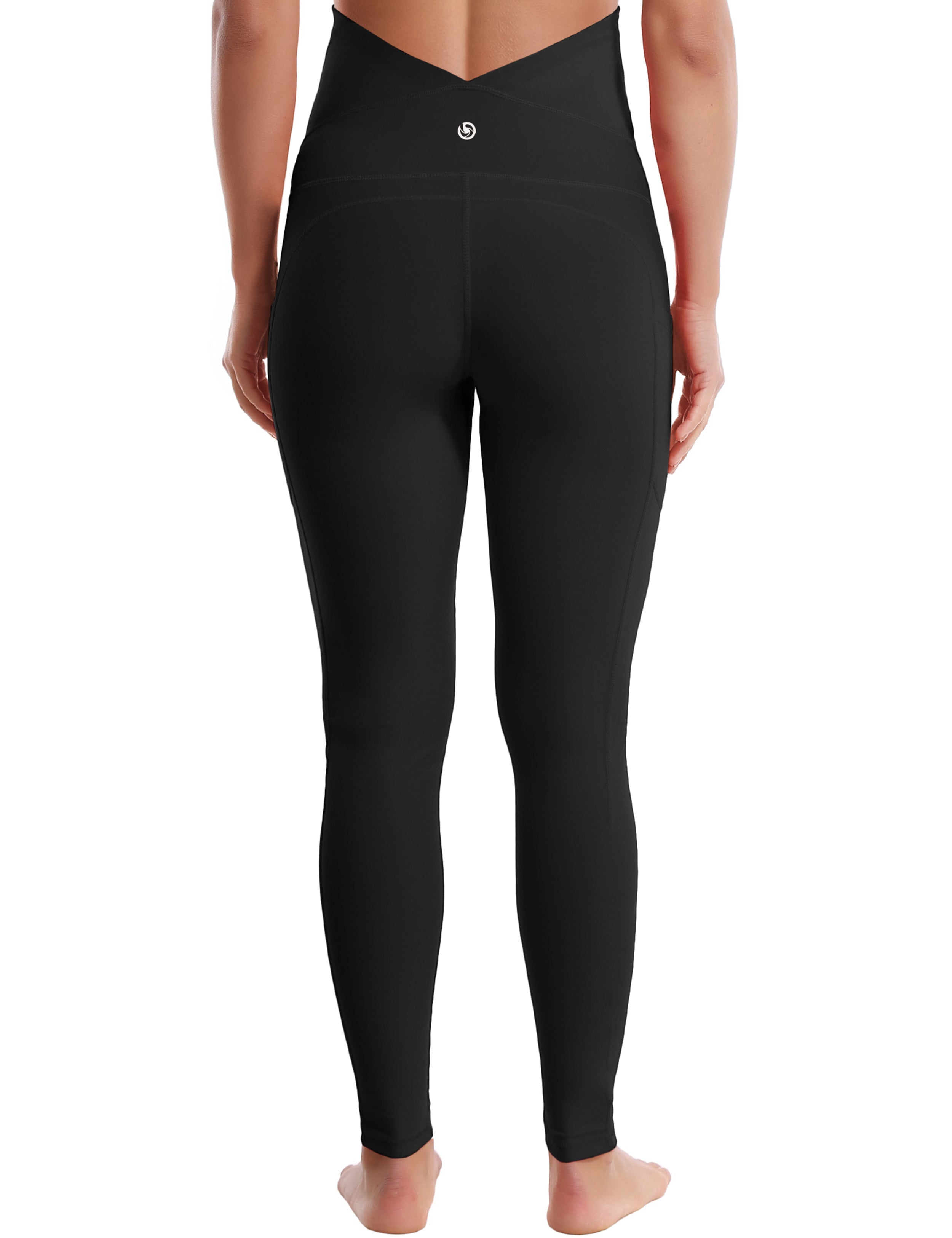 26" Side Pockets Maternity Running Pants black 87%Nylon/13%Spandex Softest-ever fabric High elasticity 4-way stretch Fabric doesn't attract lint easily No see-through Moisture-wicking Machine wash