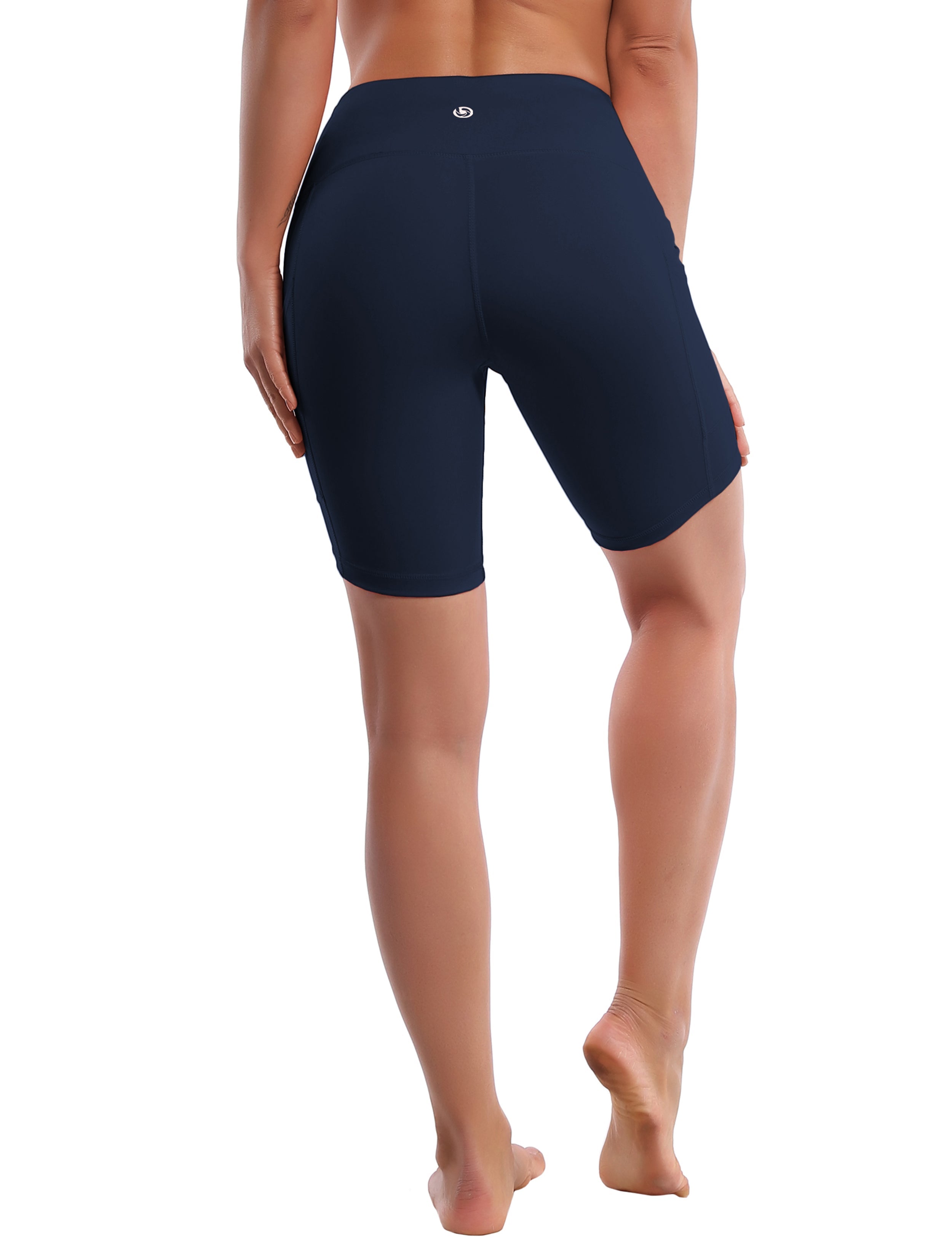 8" Side Pockets Jogging Shorts darknavy Sleek, soft, smooth and totally comfortable: our newest style is here. Softest-ever fabric High elasticity High density 4-way stretch Fabric doesn't attract lint easily No see-through Moisture-wicking Machine wash 75% Nylon, 25% Spandex