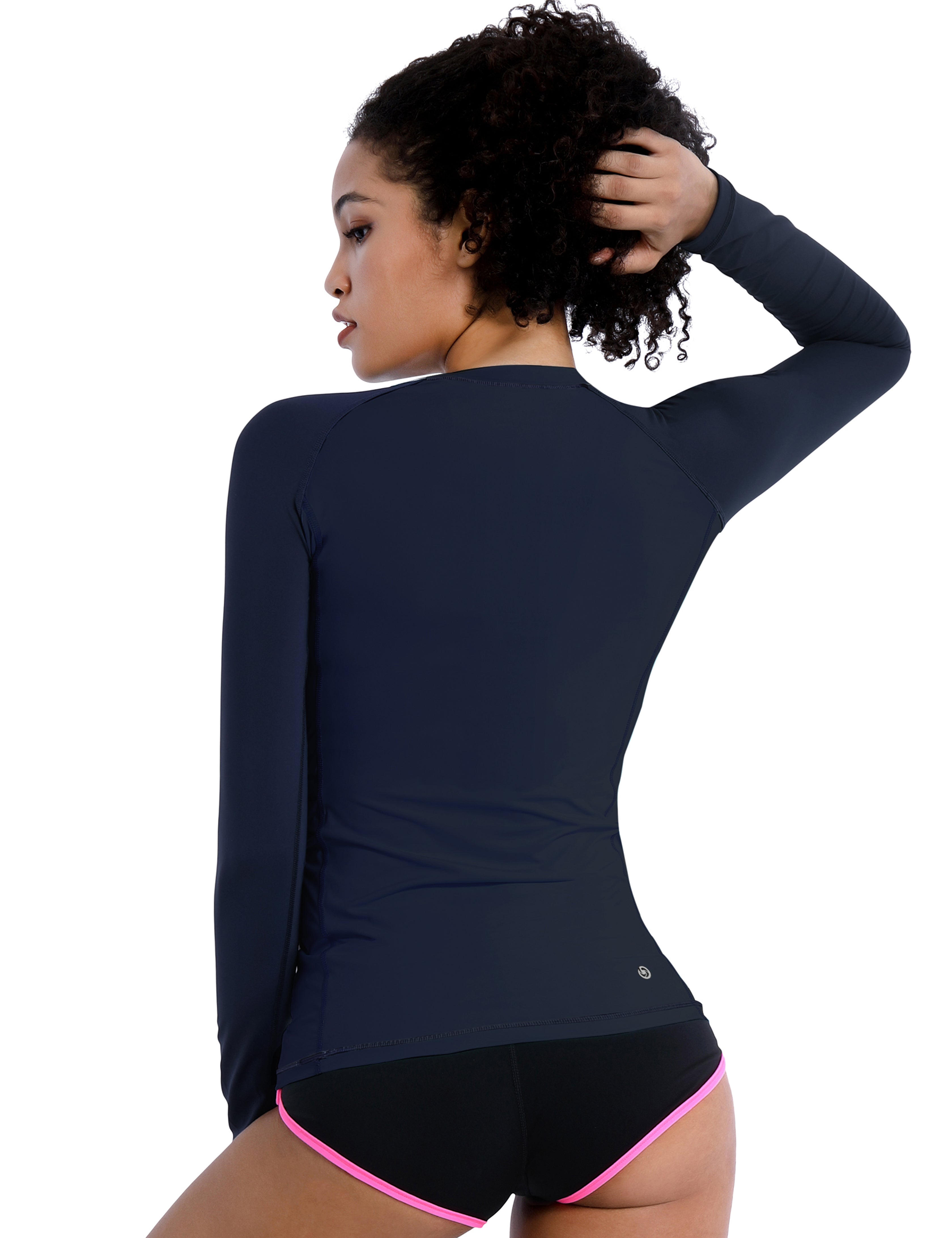 Long Sleeve UPF 50+ Rashguard darknavy 84%Polyester/16%Spandex Fitted design Dries ultra-fast UV Protection: UPF 50 sun protection