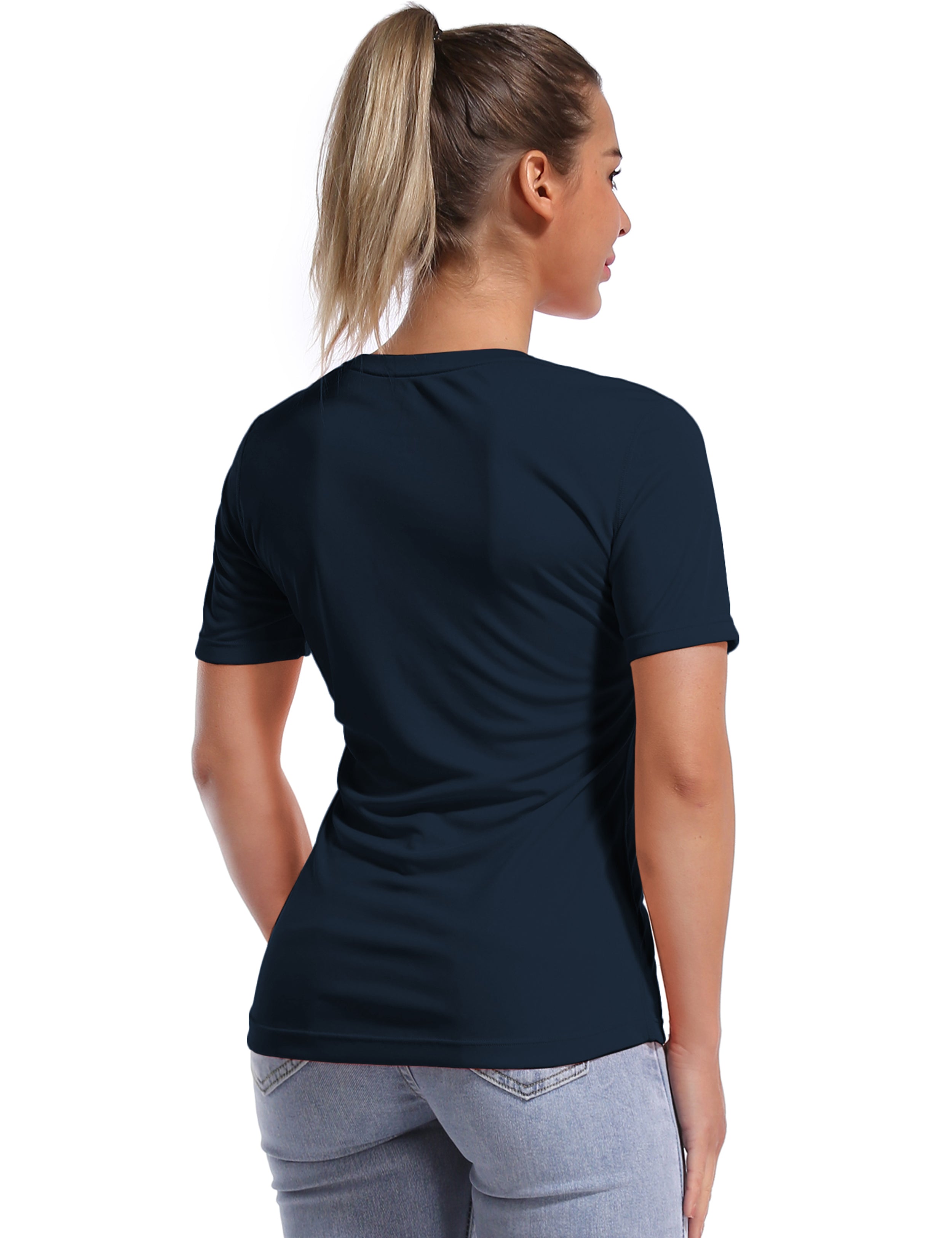 Short Sleeve Athletic Shirts darknavy_Gym