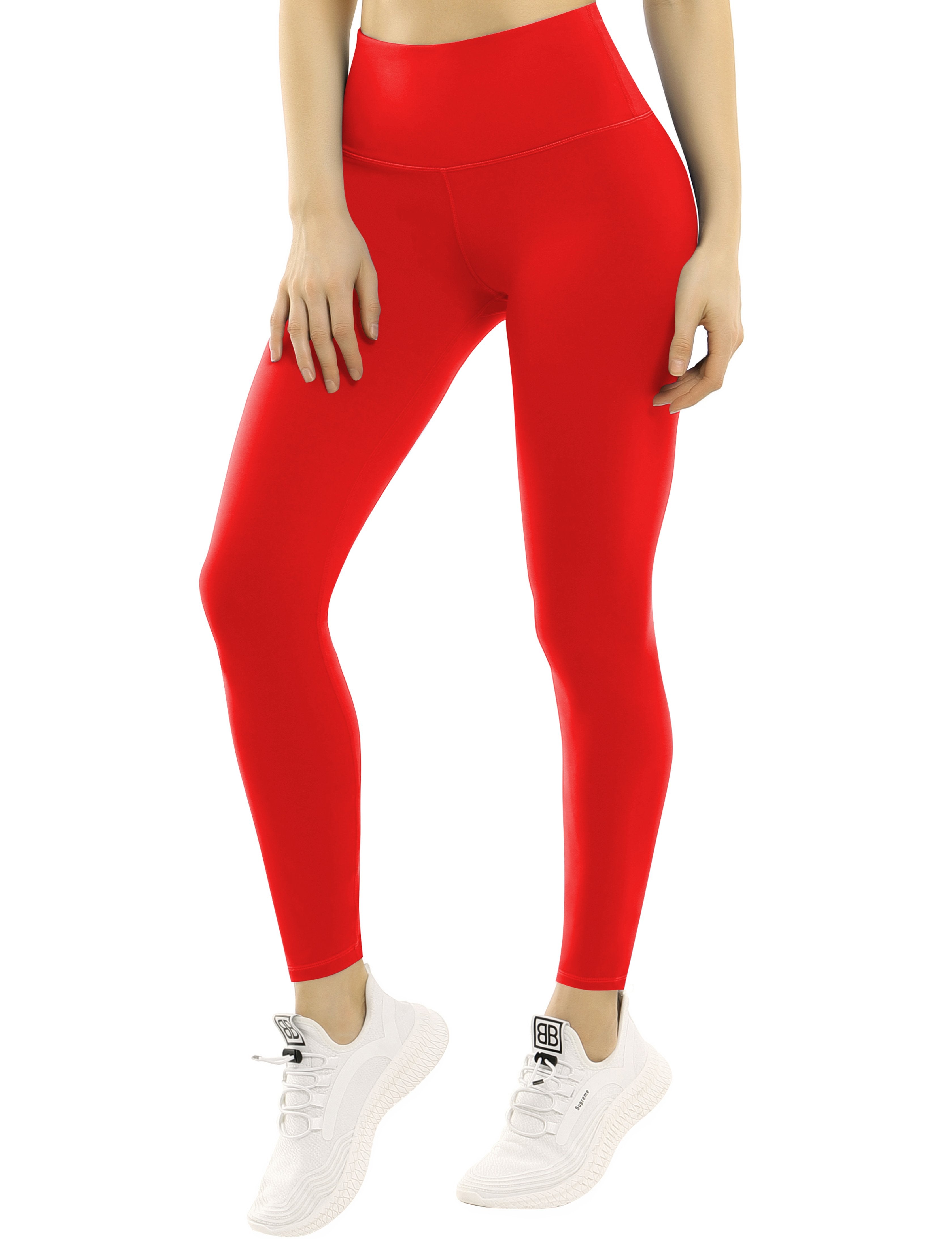 High Waist Pilates Pants scarlet 75%Nylon/25%Spandex Fabric doesn't attract lint easily 4-way stretch No see-through Moisture-wicking Tummy control Inner pocket Four lengths