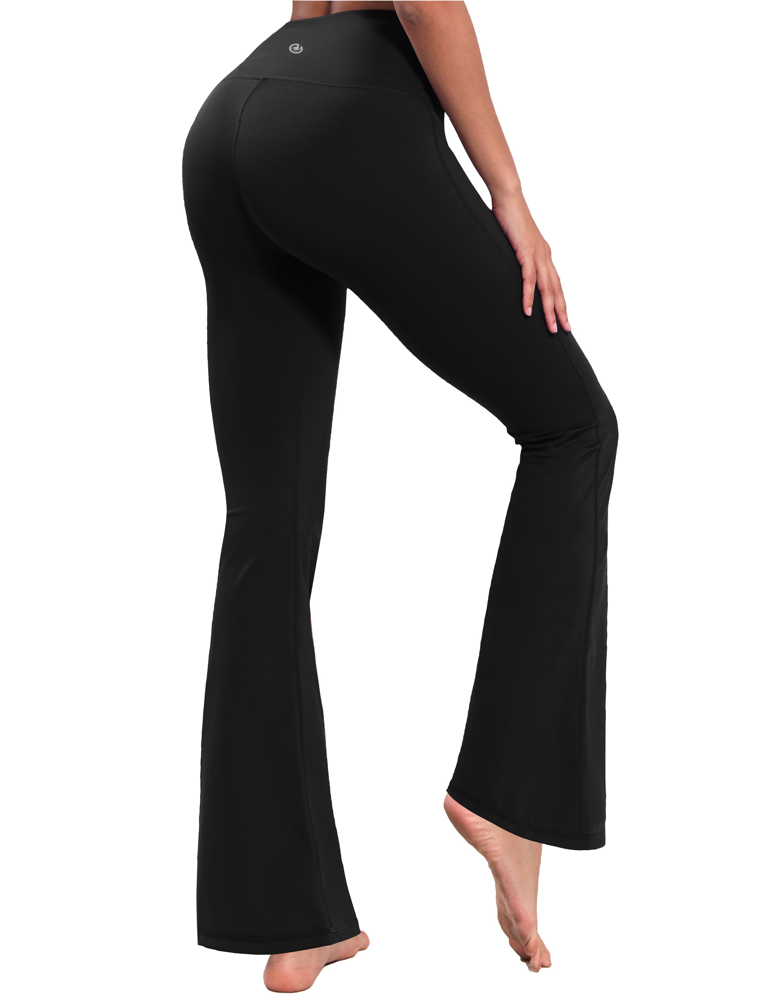 29" 31" 33" 35" 37" High Waist Bootcut Leggings Black_Golf