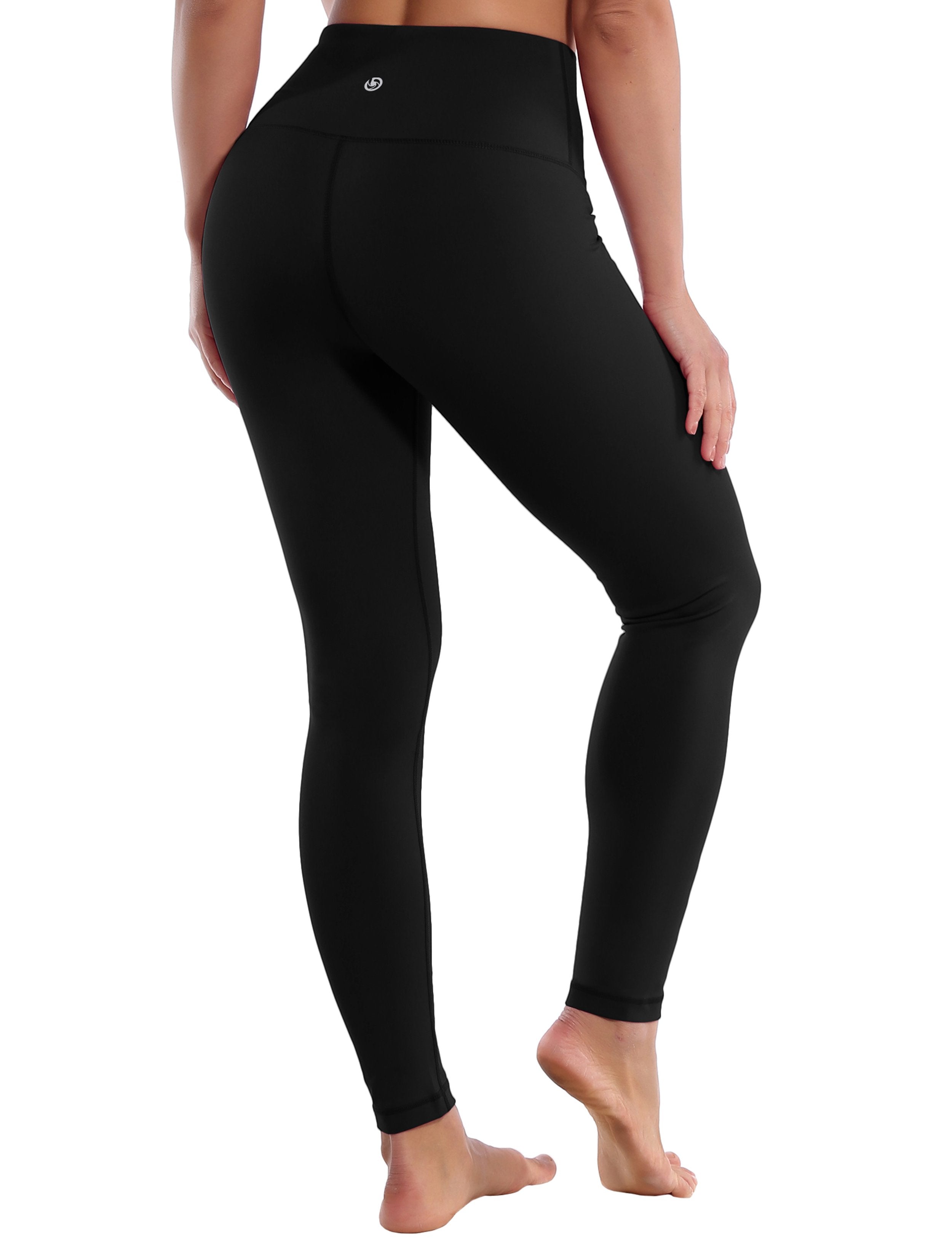 Baihetu High Waist Yoga Pants with Inner Pocket Super Soft Leggings for  Women Black Large