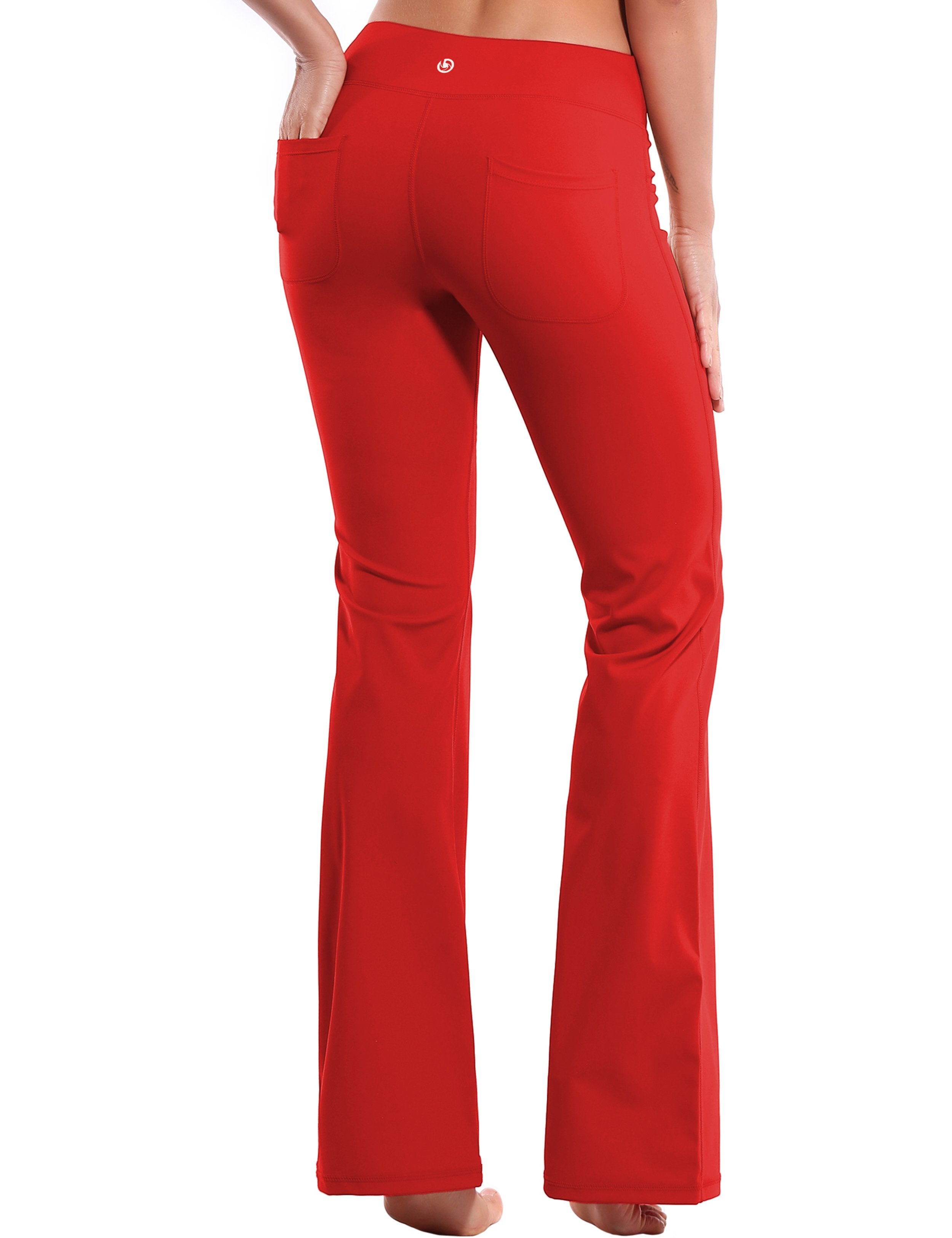 4 Pockets Bootcut Leggings scarlet 75%Nylon/25%Spandex Fabric doesn't attract lint easily 4-way stretch No see-through Moisture-wicking Inner pocket Four lengths