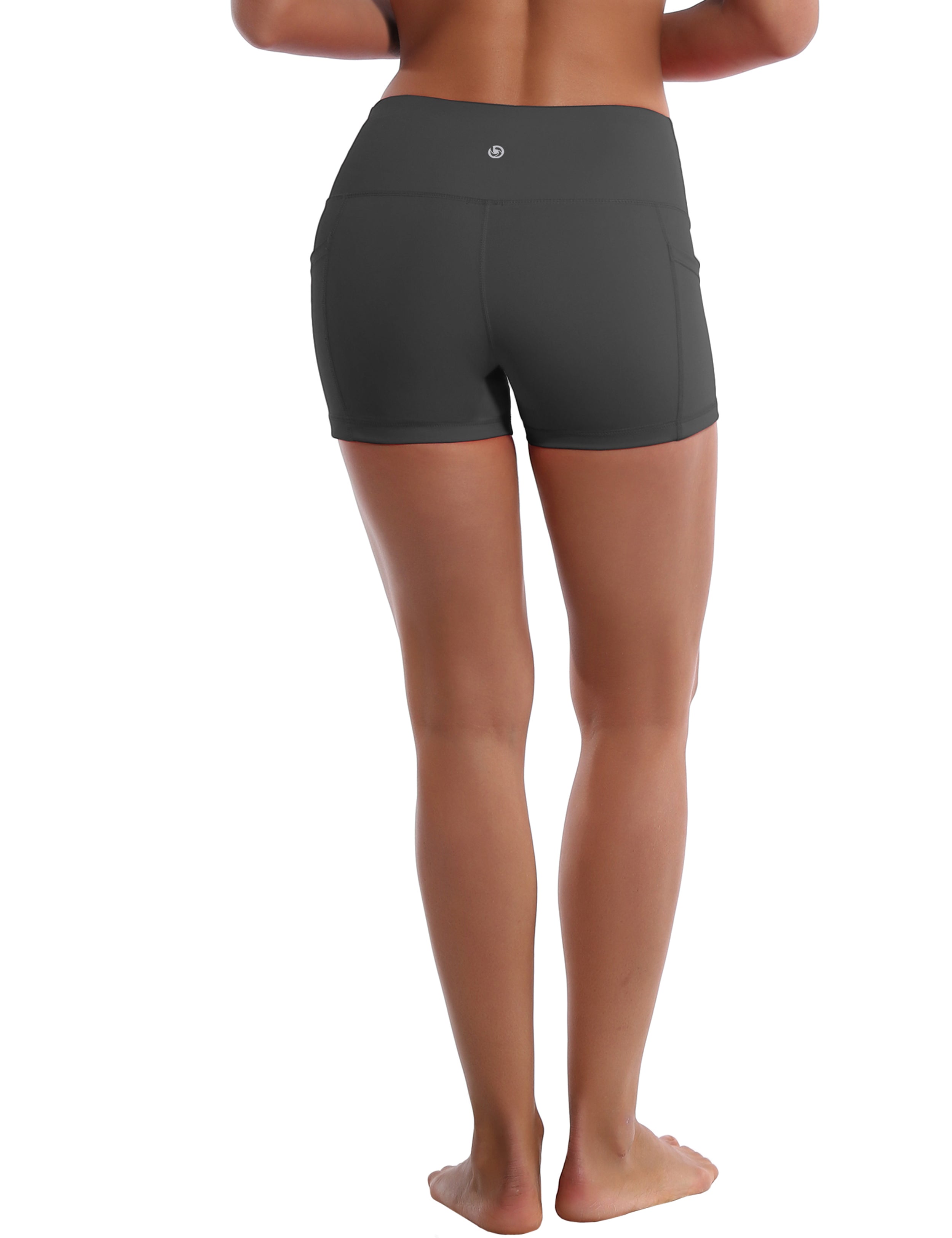 2.5" Side Pockets Biking Shorts shadowcharcoal Sleek, soft, smooth and totally comfortable: our newest sexy style is here. Softest-ever fabric High elasticity High density 4-way stretch Fabric doesn't attract lint easily No see-through Moisture-wicking Machine wash 78% Polyester, 22% Spandex