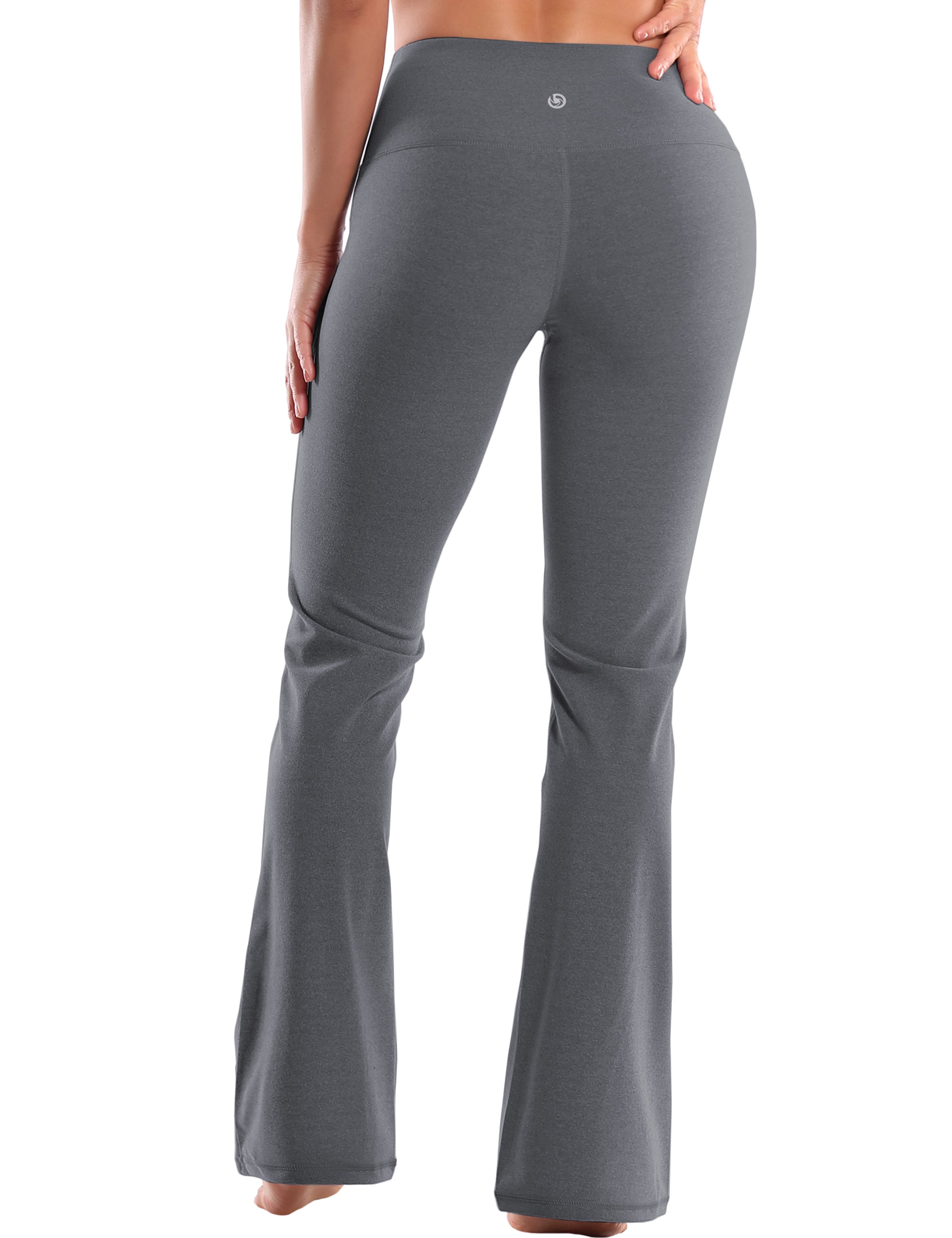 096 High Waist Bootcut Leggings heathercharcoal