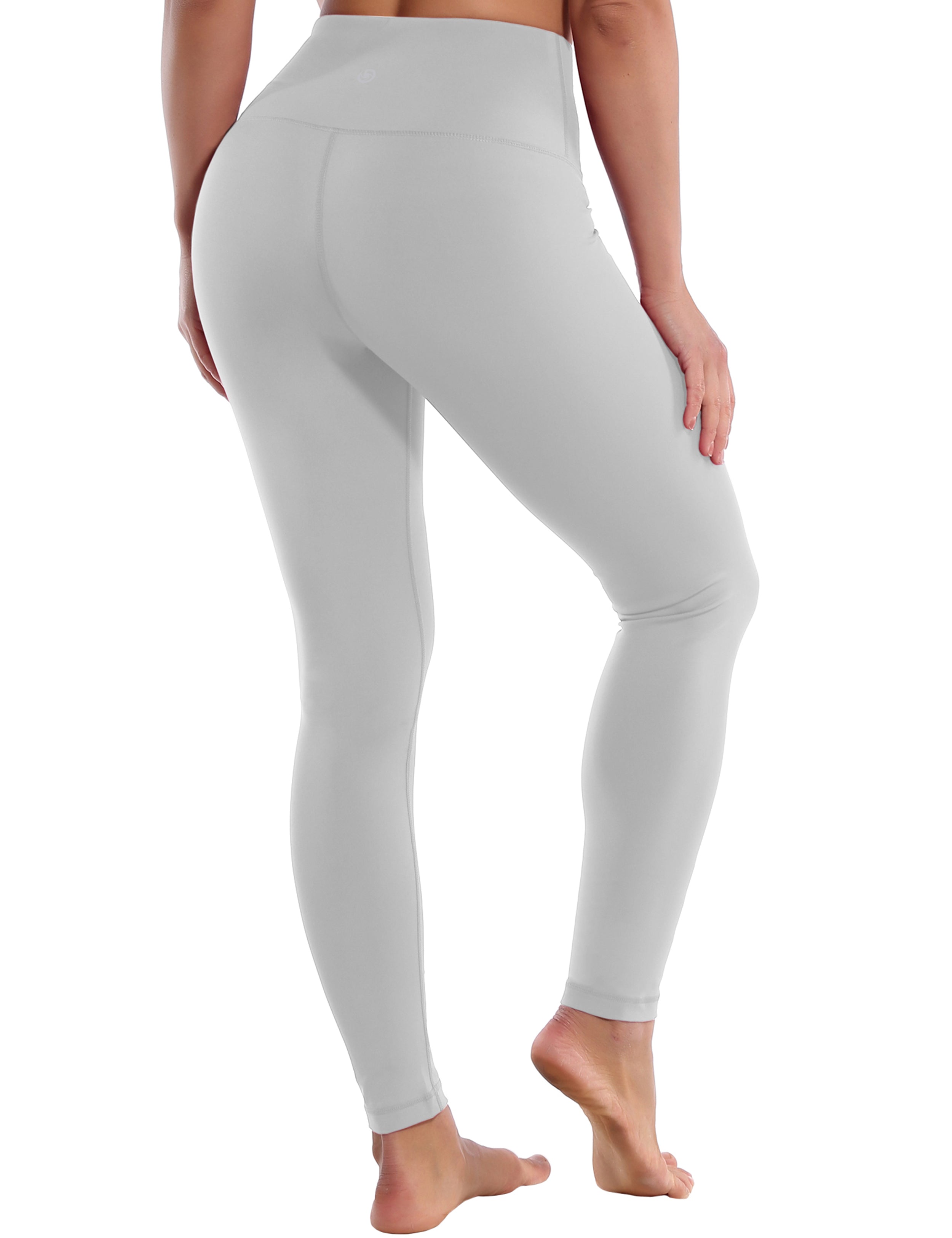 High Waist Tall Size Pants lightgray 75%Nylon/25%Spandex Fabric doesn't attract lint easily 4-way stretch No see-through Moisture-wicking Tummy control Inner pocket Four lengths