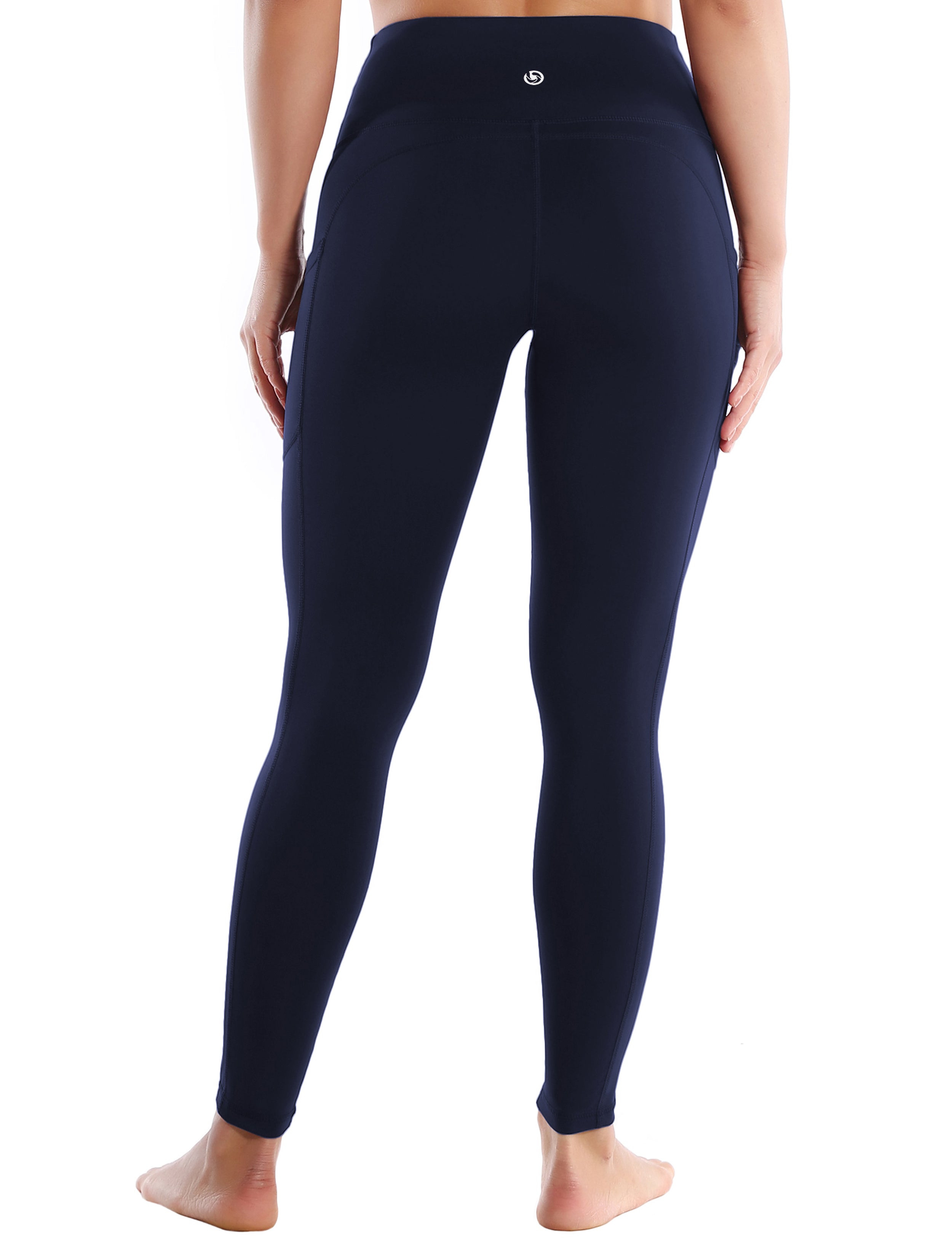 Hip Line Side Pockets Tall Size Pants darknavy Sexy Hip Line Side Pockets 75%Nylon/25%Spandex Fabric doesn't attract lint easily 4-way stretch No see-through Moisture-wicking Tummy control Inner pocket Two lengths