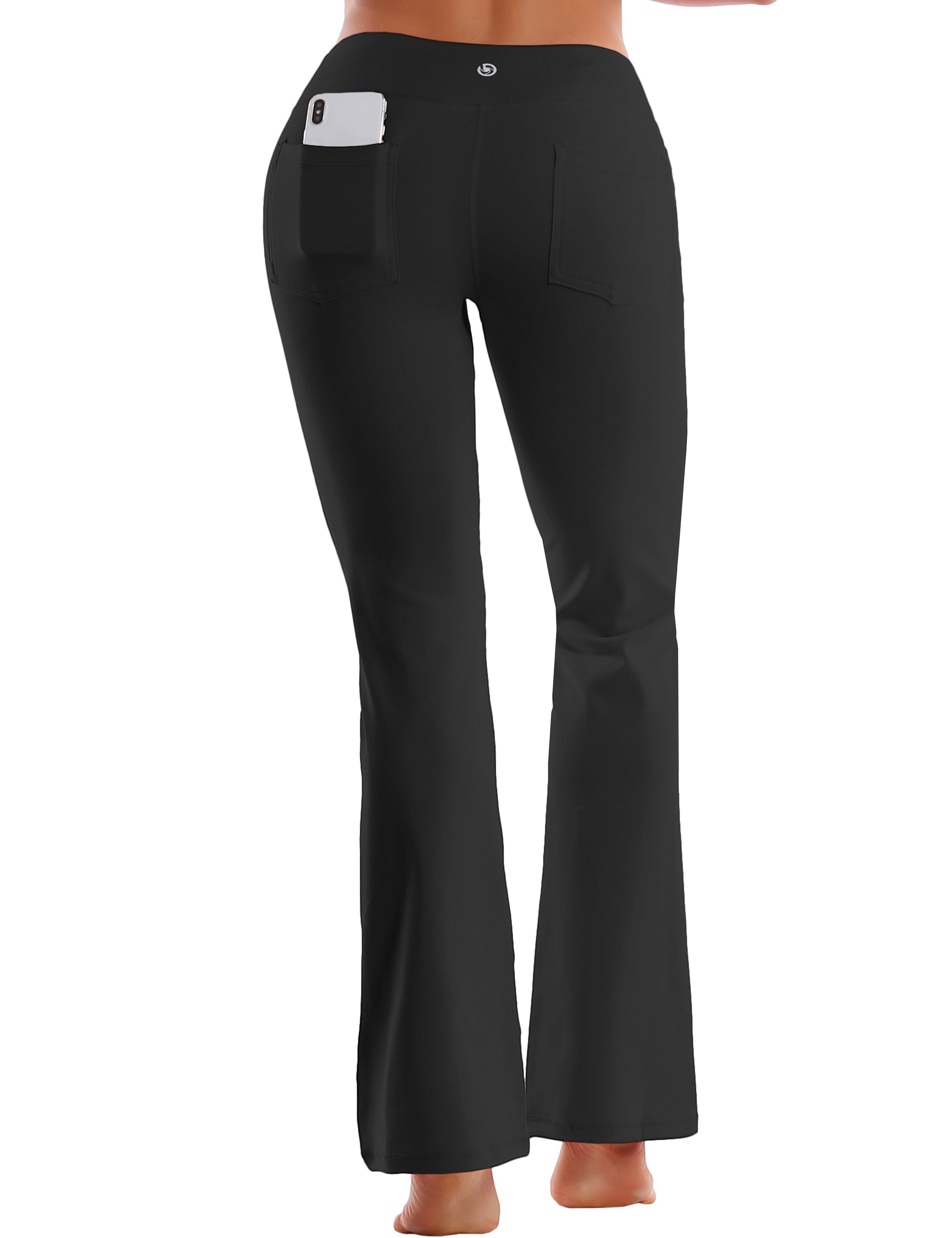 BUBBLELIME 2931333537 4 Styles Womens High Waist Bootcut Yoga Pants - Basic  Nylon_EggPLANTPURPLE L-35 Inseam