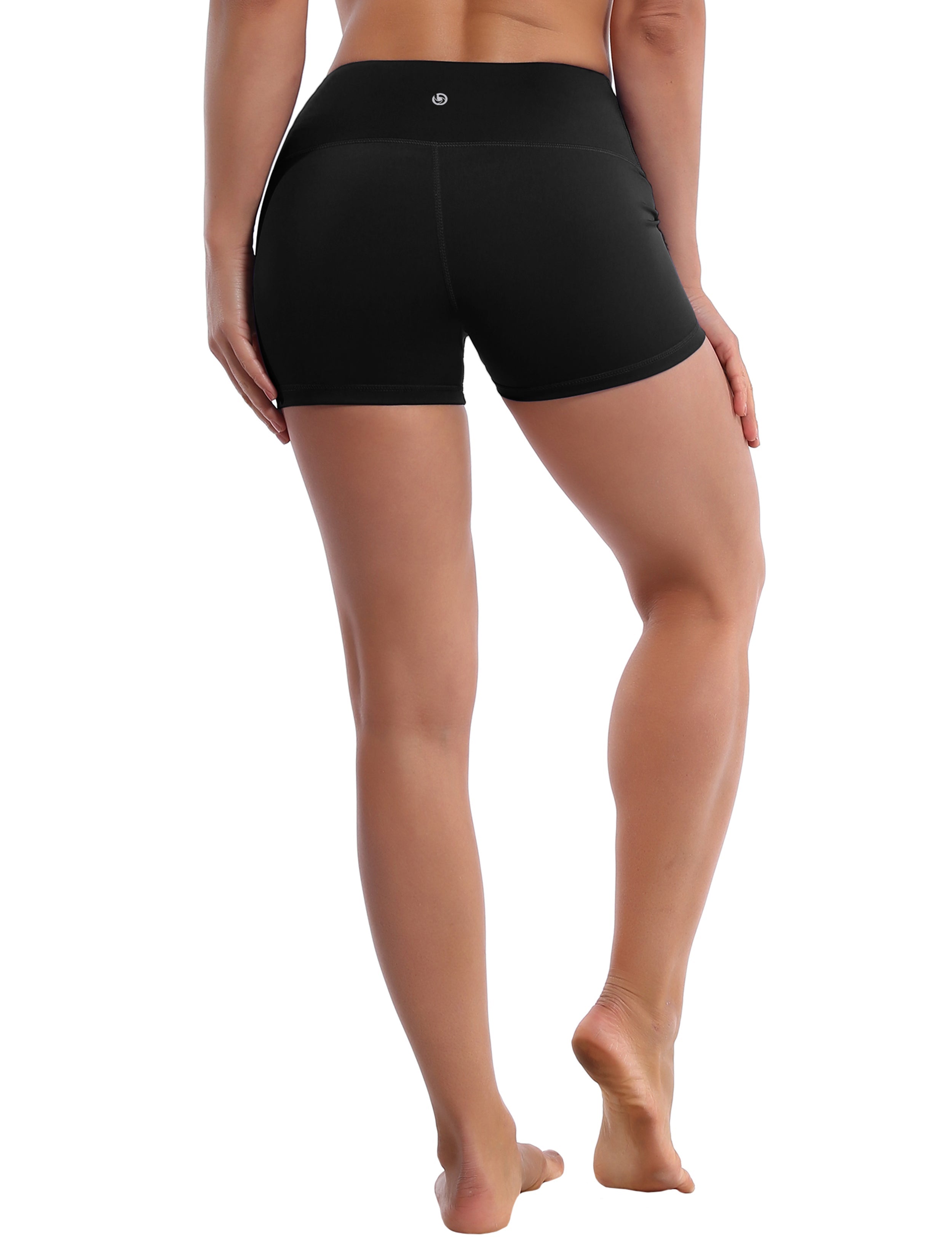 2.5" Biking Shorts black Softest-ever fabric High elasticity High density 4-way stretch Fabric doesn't attract lint easily No see-through Moisture-wicking Machine wash 75% Nylon, 25% Spandex