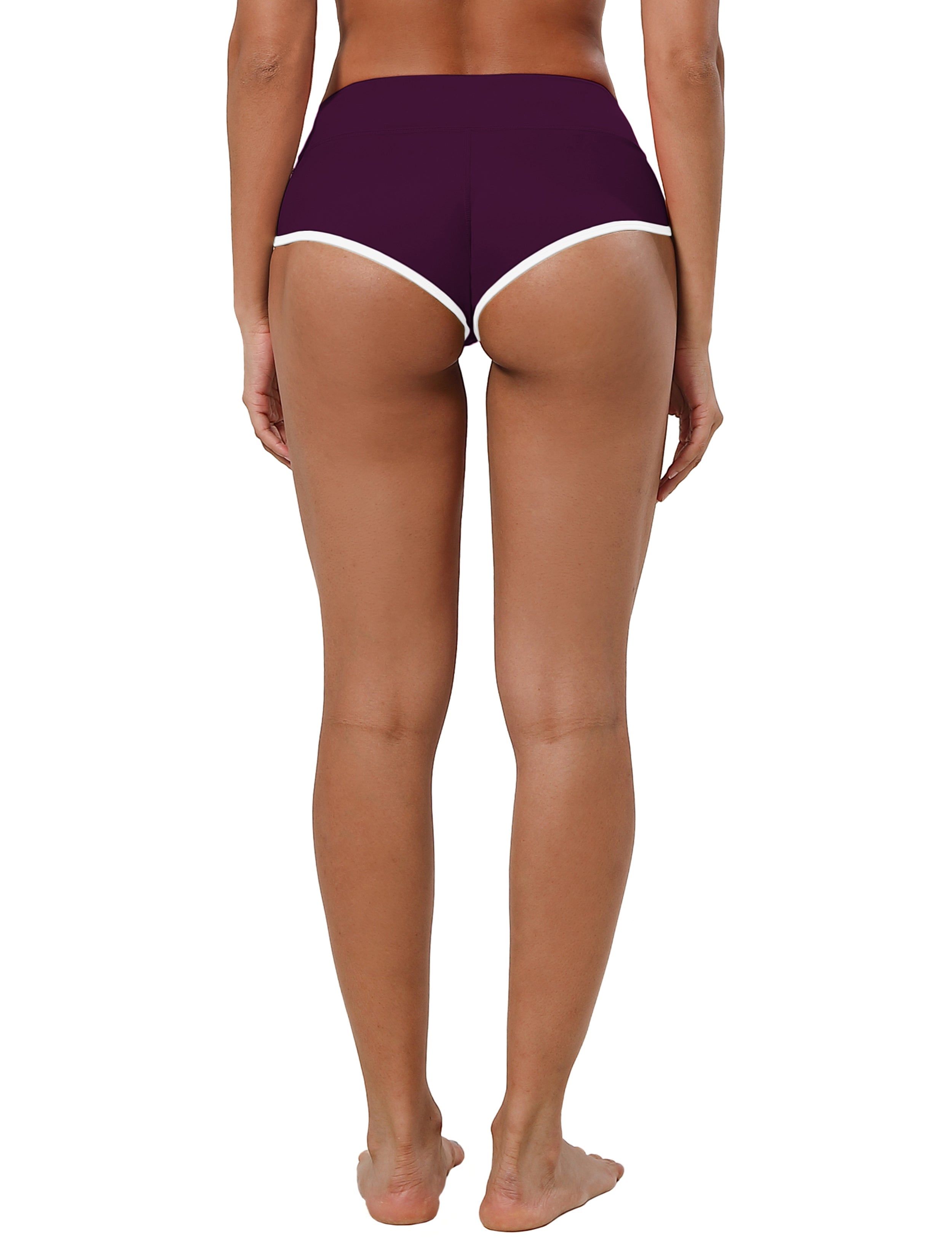 Sexy Booty Yoga Shorts plum Sleek, soft, smooth and totally comfortable: our newest sexy style is here. Softest-ever fabric High elasticity High density 4-way stretch Fabric doesn't attract lint easily No see-through Moisture-wicking Machine wash 75%Nylon/25%Spandex