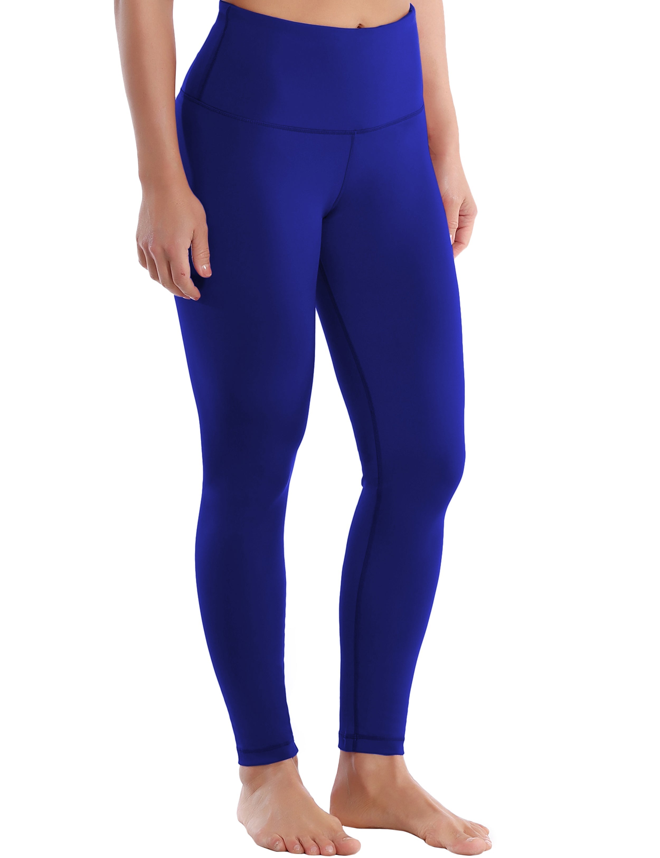 High Waist Tall Size Pants navy 75%Nylon/25%Spandex Fabric doesn't attract lint easily 4-way stretch No see-through Moisture-wicking Tummy control Inner pocket Four lengths