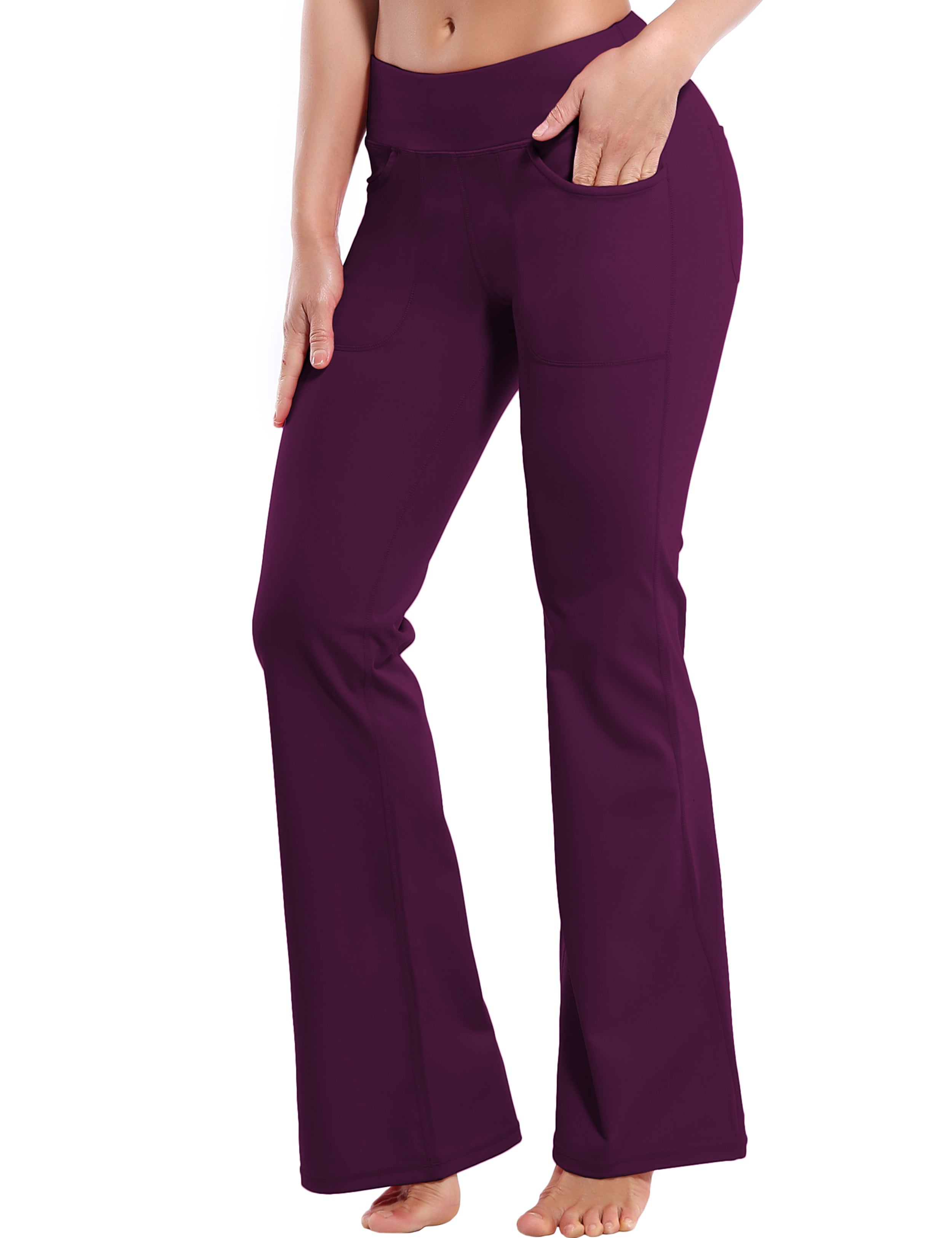 4 Pockets Bootcut Leggings grapevine 75%Nylon/25%Spandex Fabric doesn't attract lint easily 4-way stretch No see-through Moisture-wicking Inner pocket Four lengths