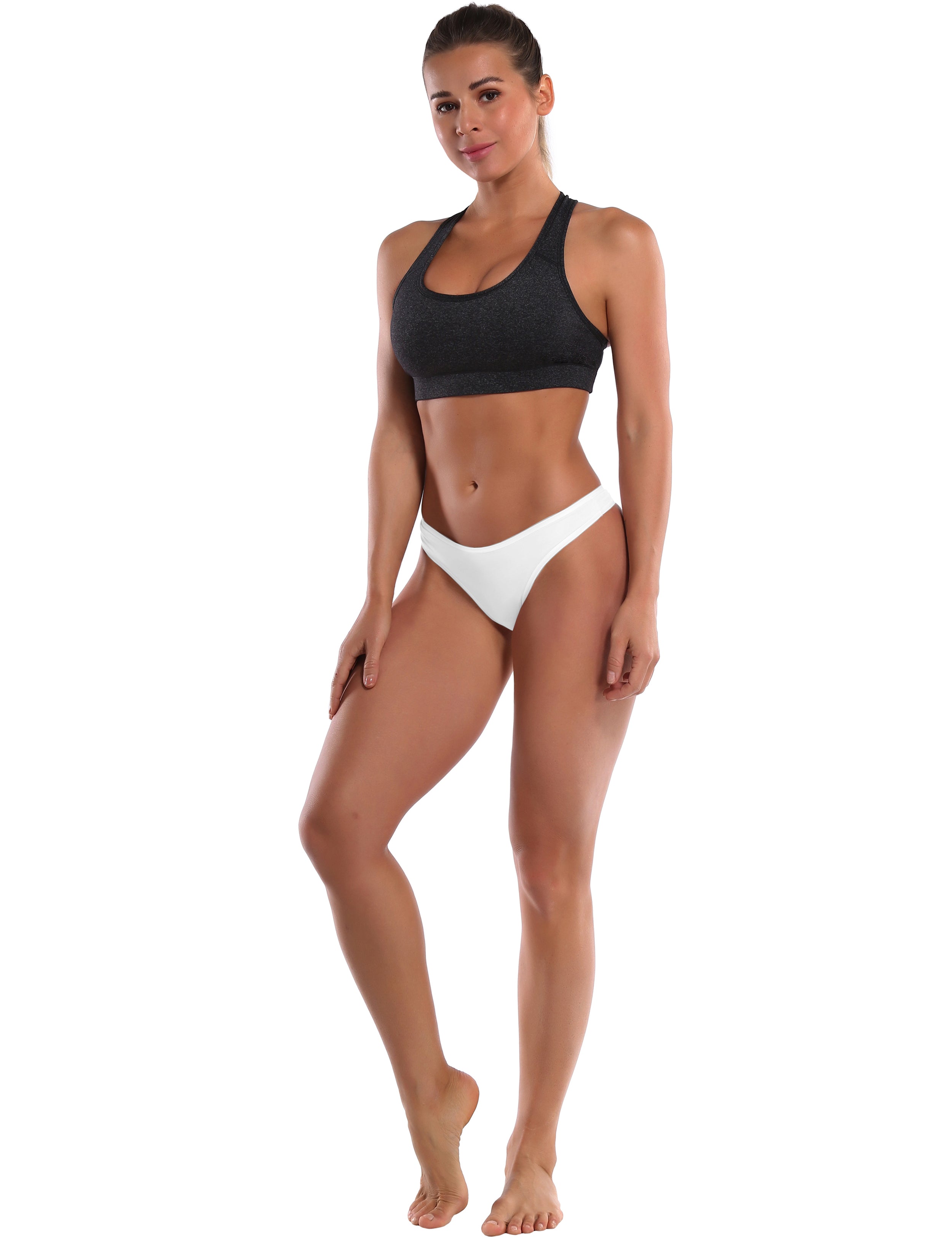 Super Soft Modal Sports Thongs underwear white_Gym