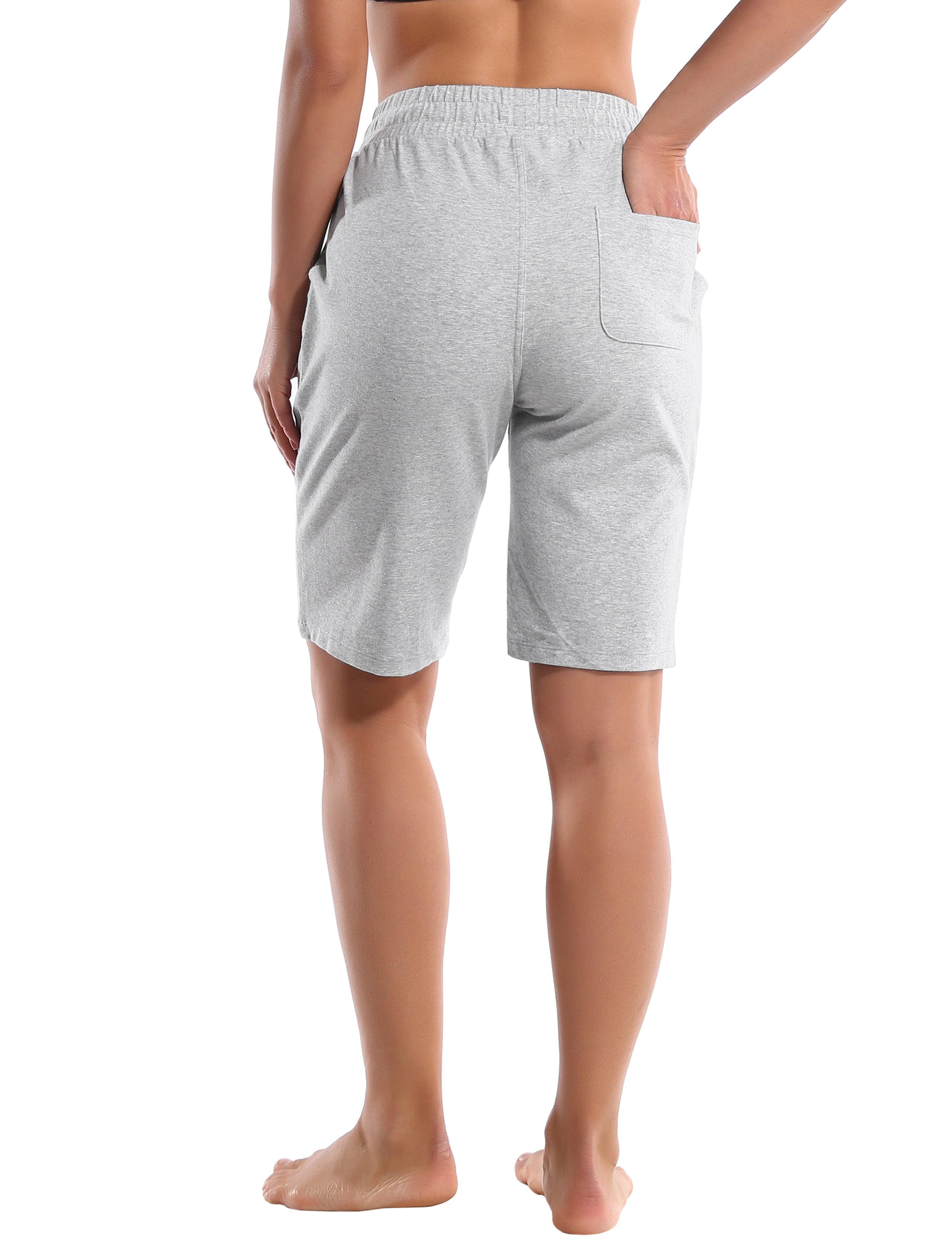 10" Joggers Shorts heathergray 90% Cotton, 10% Spandex Soft and Elastic Drawstring closure Lightweight & breathable fabric wicks away sweat to keep you comfortable Elastic waistband with internal drawcord for a snug, adjustable fit Big side pockets are available for 4.7", 5", 5.5" mobile phone Reflective logo helps you stand out in low light Perfect for any types of outdoor exercises and indoor fitness,like Golf,running,walking,jogging,lounging,workout,gym fitness,casual use,etc