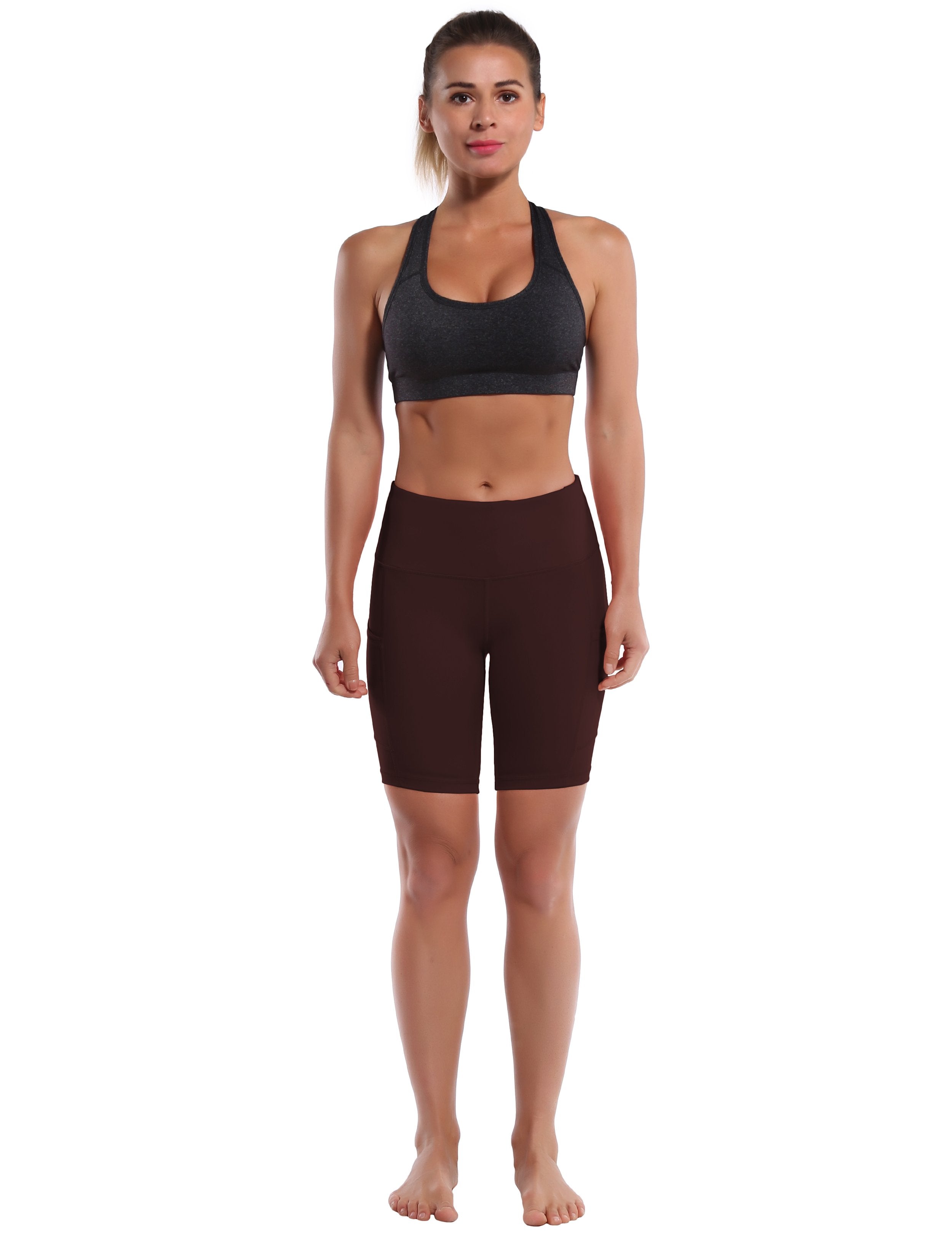 8" Side Pockets Gym Shorts mahoganymaroon Sleek, soft, smooth and totally comfortable: our newest style is here. Softest-ever fabric High elasticity High density 4-way stretch Fabric doesn't attract lint easily No see-through Moisture-wicking Machine wash 75% Nylon, 25% Spandex