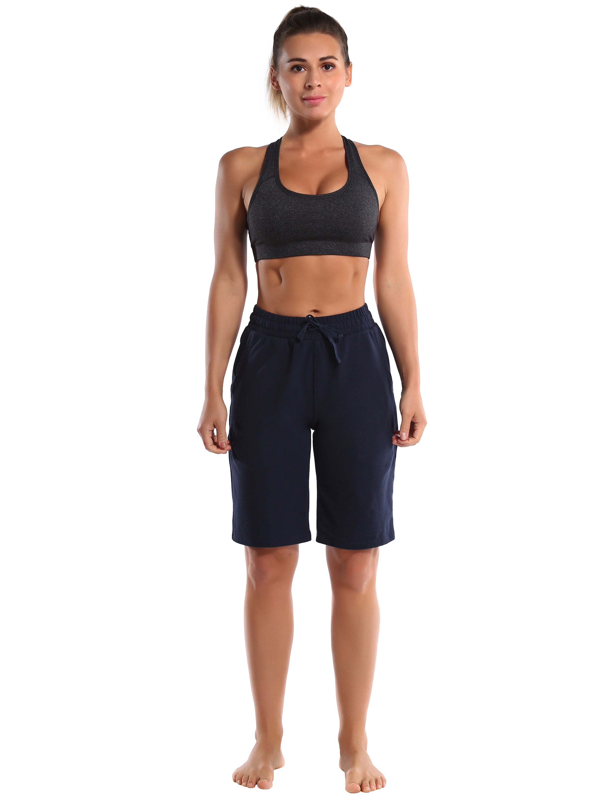 10" Joggers Shorts darknavy 90% Cotton, 10% Spandex Soft and Elastic Drawstring closure Lightweight & breathable fabric wicks away sweat to keep you comfortable Elastic waistband with internal drawcord for a snug, adjustable fit Big side pockets are available for 4.7", 5", 5.5" mobile phone Reflective logo helps you stand out in low light Perfect for any types of outdoor exercises and indoor fitness,like Plus Size,running,walking,jogging,lounging,workout,Plus Size fitness,casual use,etc