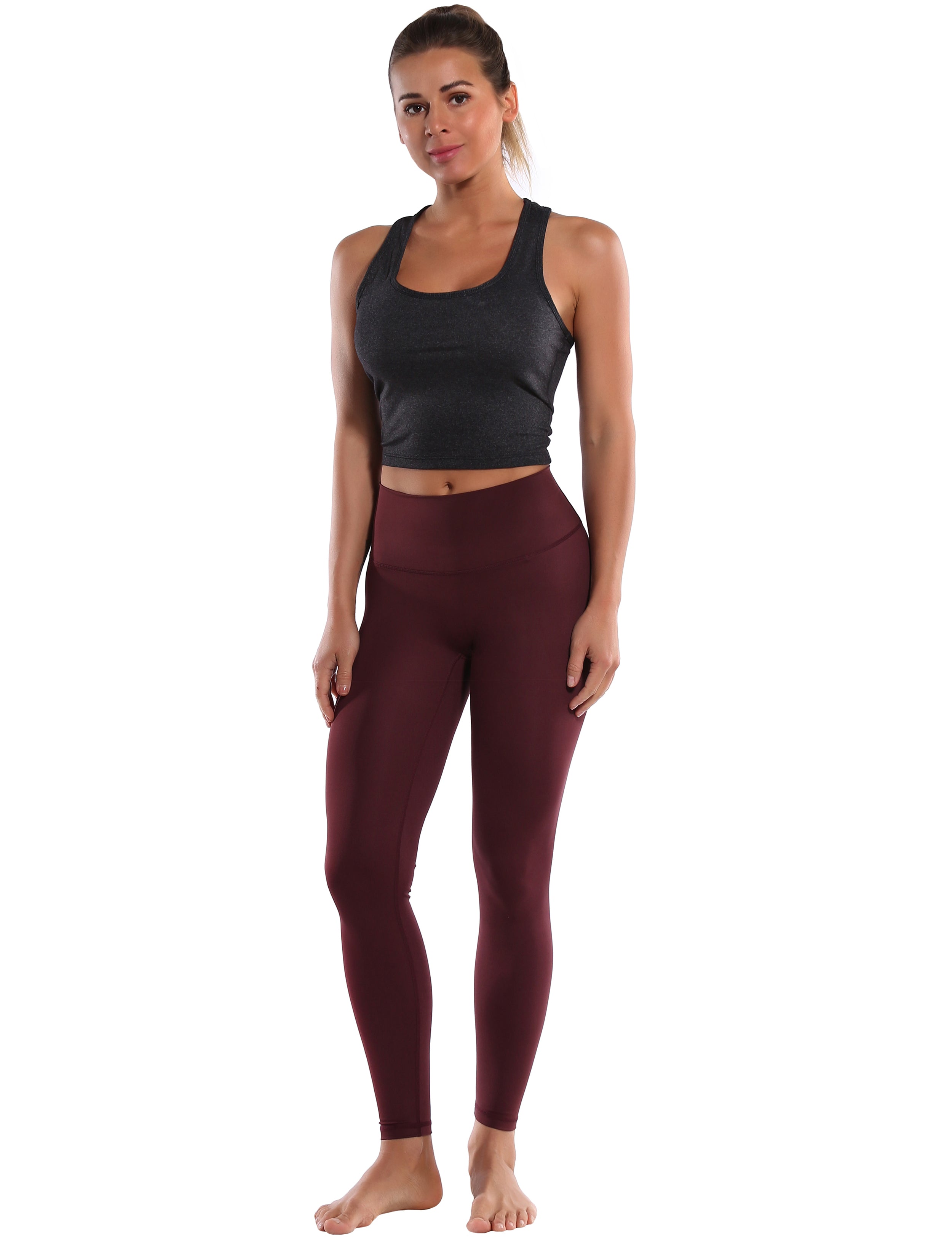 Racerback Athletic Crop Tank Tops heathercharcoal 92%Nylon/8%Spandex(Cotton Soft) Designed for yogastudio Tight Fit So buttery soft, it feels weightless Sweat-wicking Four-way stretch Breathable Contours your body Sits below the waistband for moderate, everyday coverage