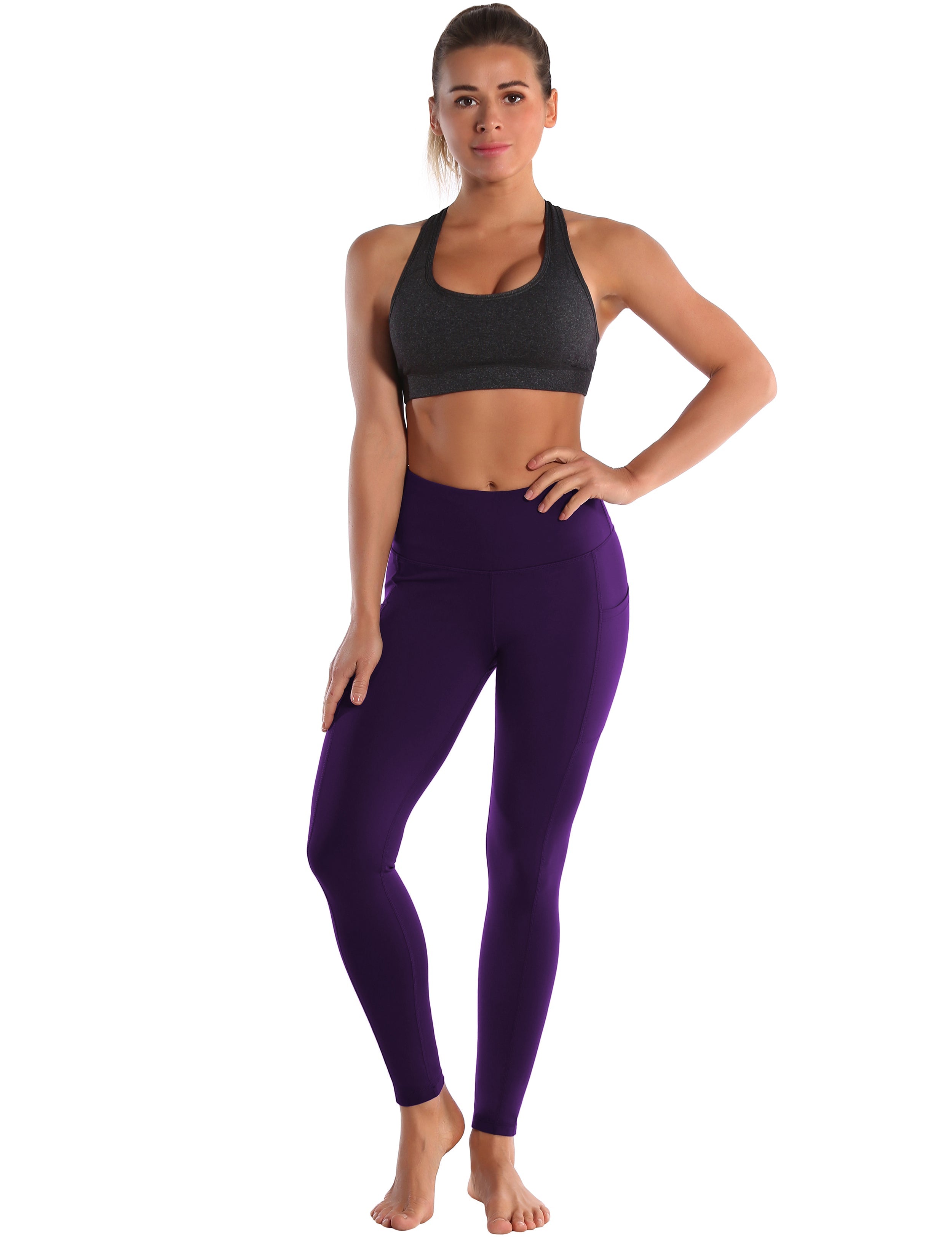 Hip Line Side Pockets Golf Pants eggplantpurple Sexy Hip Line Side Pockets 75%Nylon/25%Spandex Fabric doesn't attract lint easily 4-way stretch No see-through Moisture-wicking Tummy control Inner pocket Two lengths