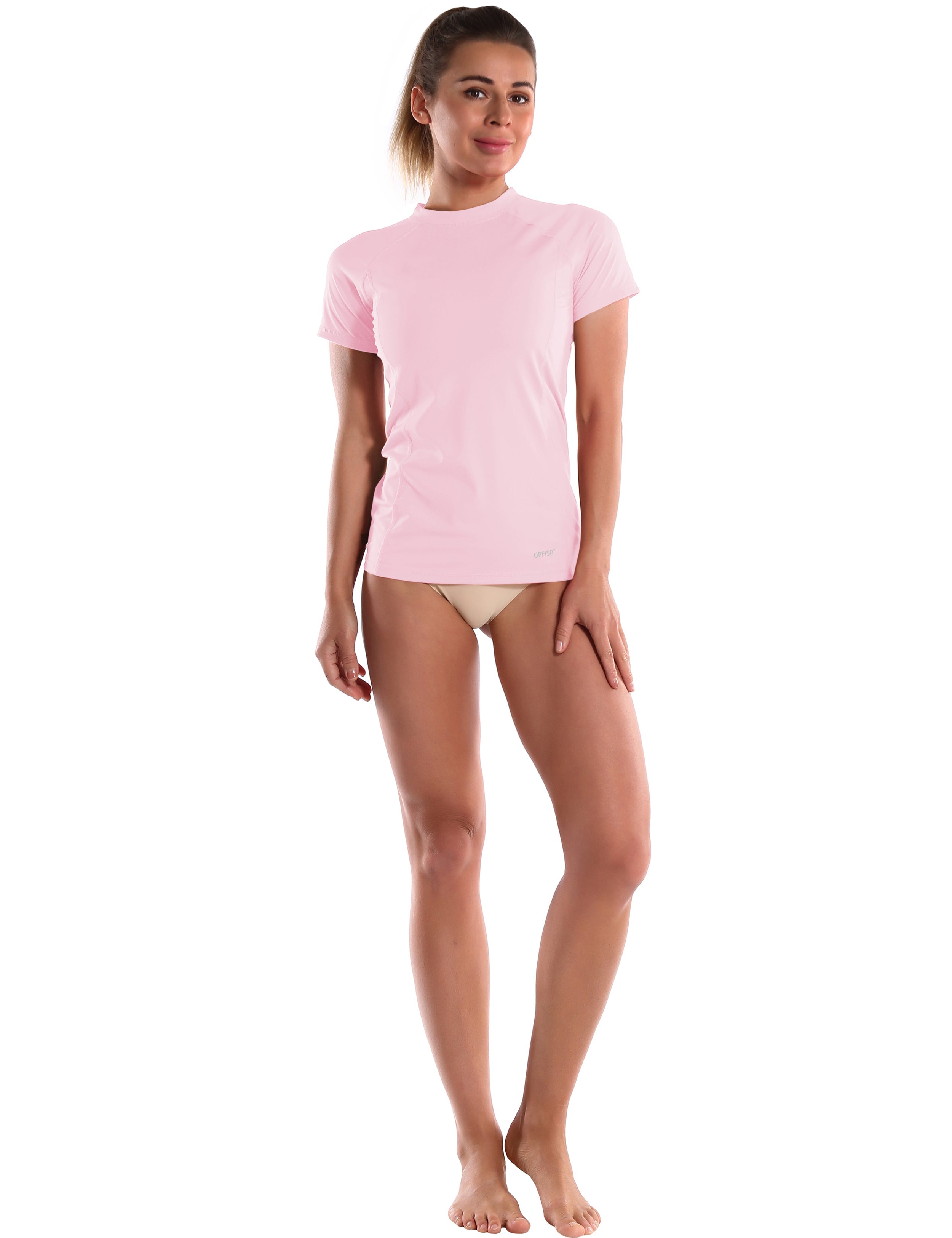 Short Sleeve UPF 50+Rashguard lightpink_Jogging