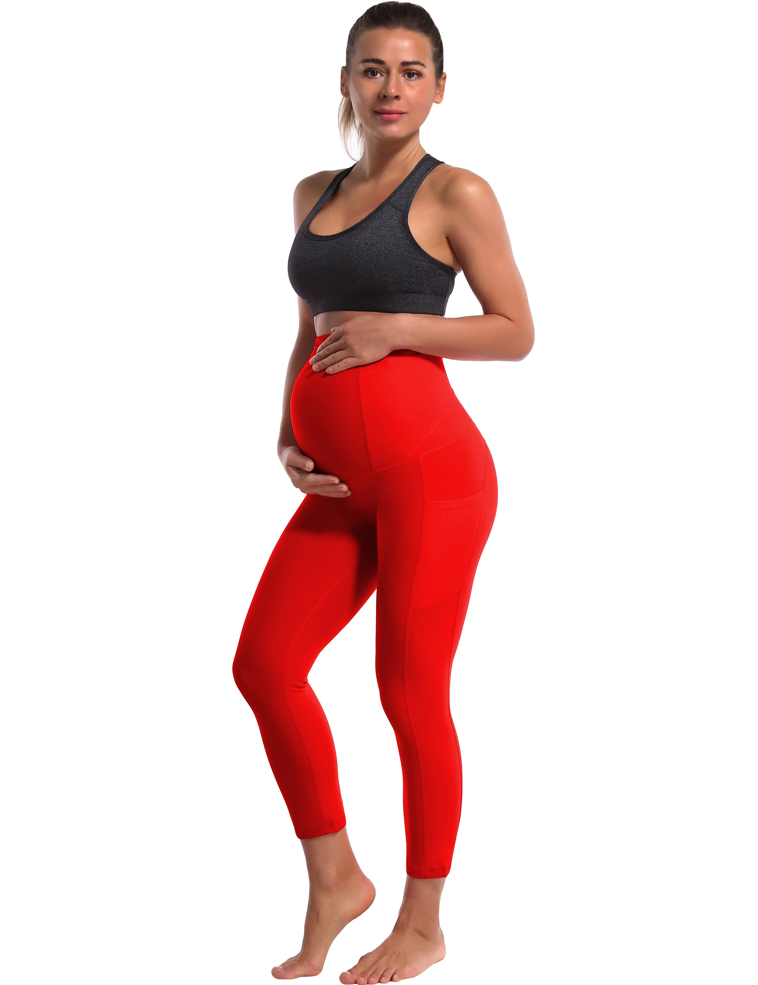 22" Side Pockets Maternity Golf Pants scarlet 87%Nylon/13%Spandex Softest-ever fabric High elasticity 4-way stretch Fabric doesn't attract lint easily No see-through Moisture-wicking Machine wash