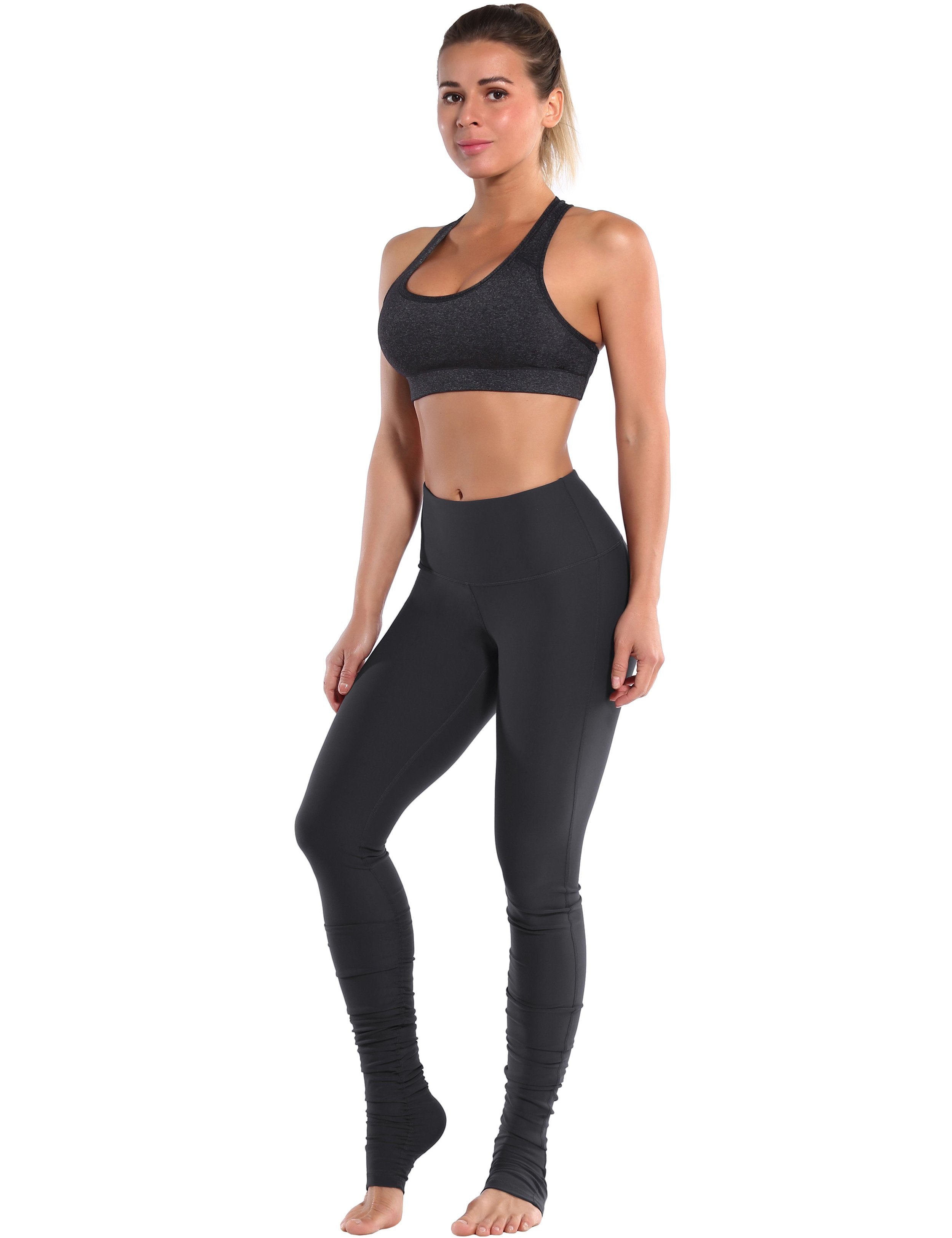 Over the Heel Gym Pants shadowcharcoal Over the Heel Design 87%Nylon/13%Spandex Fabric doesn't attract lint easily 4-way stretch No see-through Moisture-wicking Tummy control