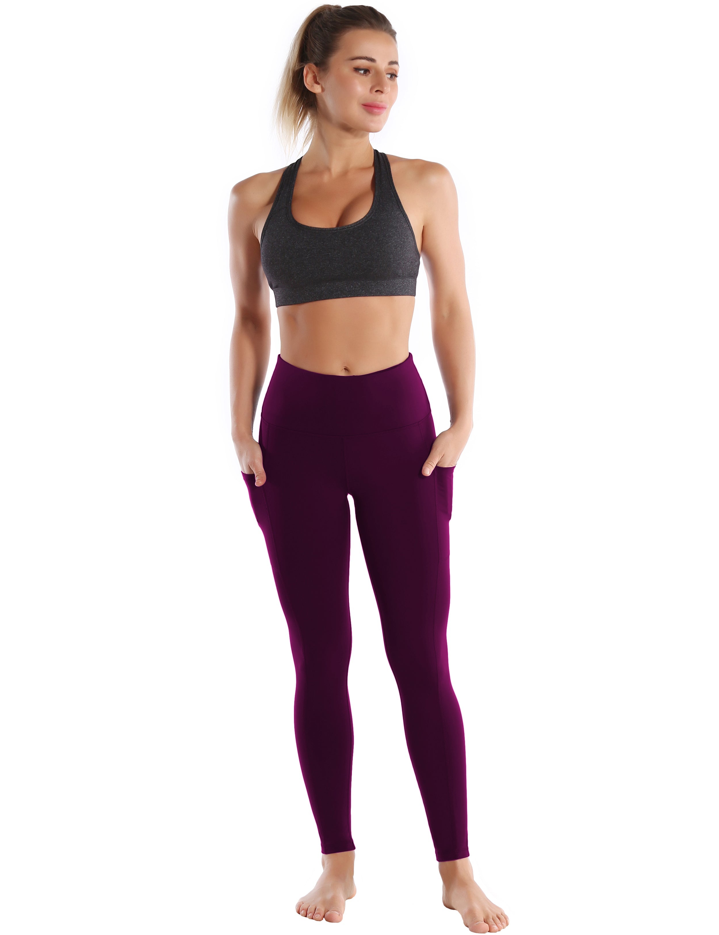 Hip Line Side Pockets Golf Pants plum Sexy Hip Line Side Pockets 75%Nylon/25%Spandex Fabric doesn't attract lint easily 4-way stretch No see-through Moisture-wicking Tummy control Inner pocket Two lengths