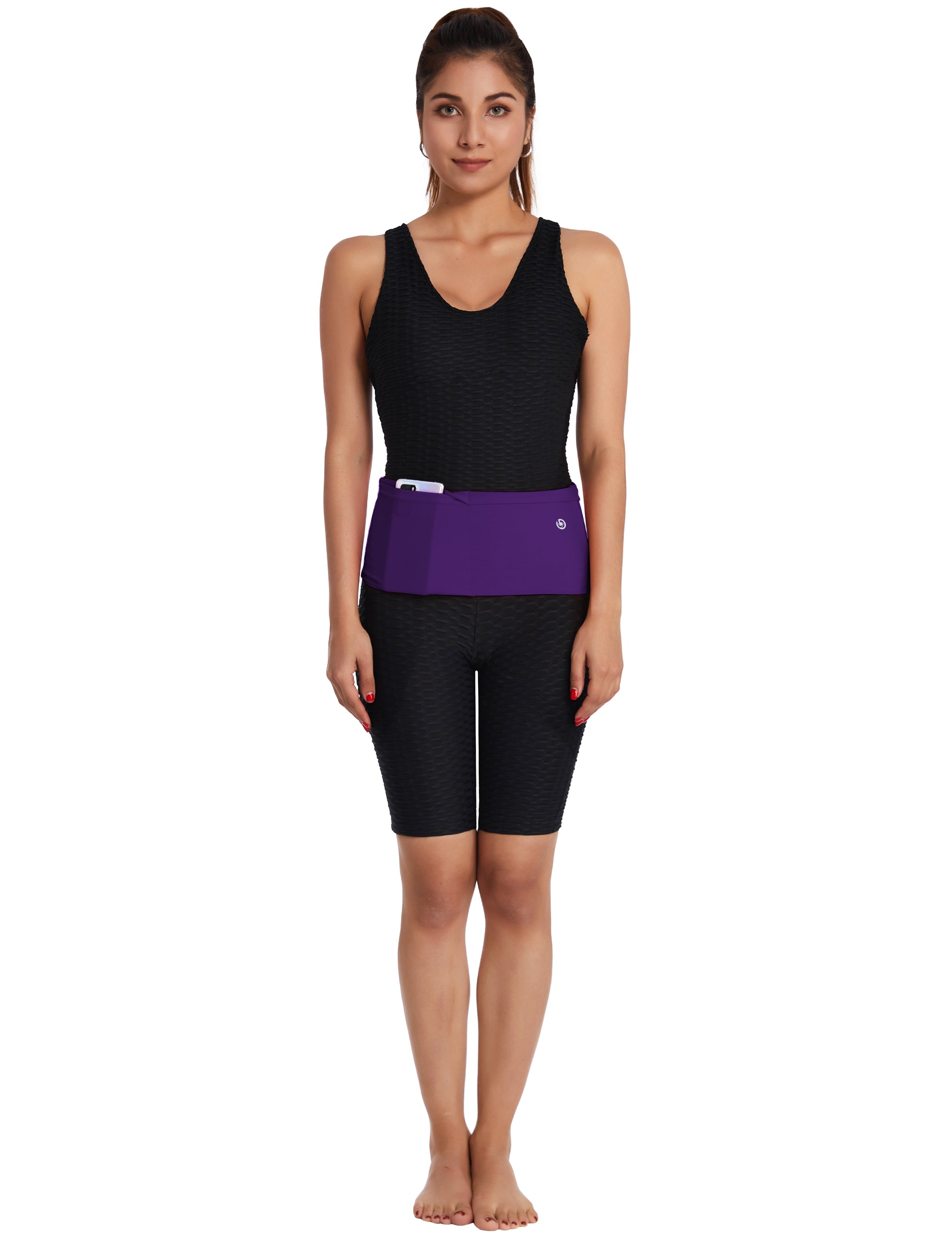 4 Pocket Sports Running Waist Pack eggplantpurple