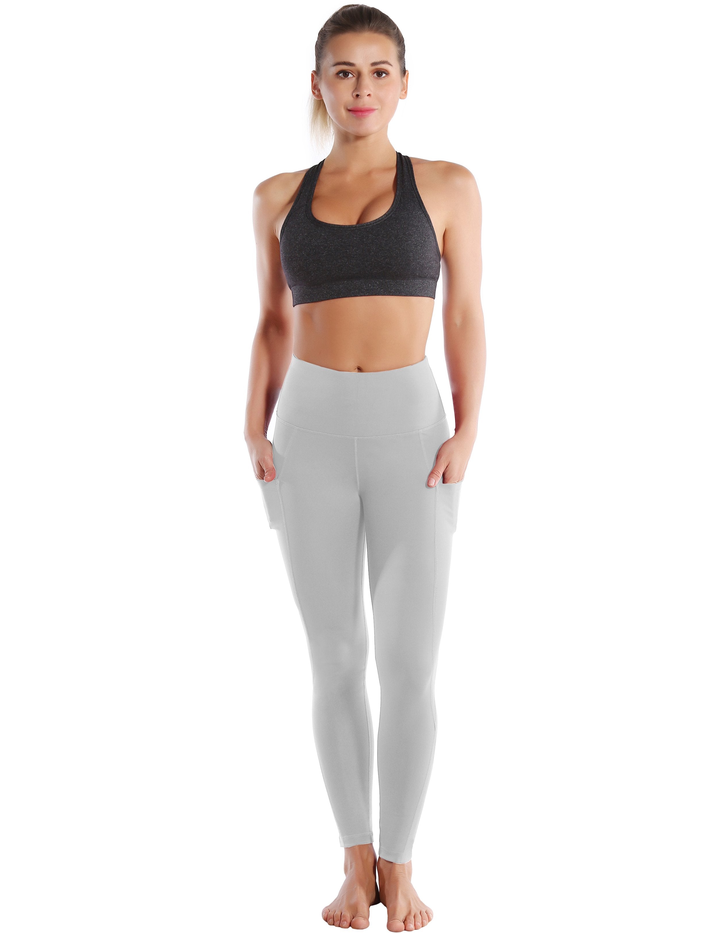 BNWT Bubblelime Size XL Grey Compression Yoga Pants with Side Pockets $36