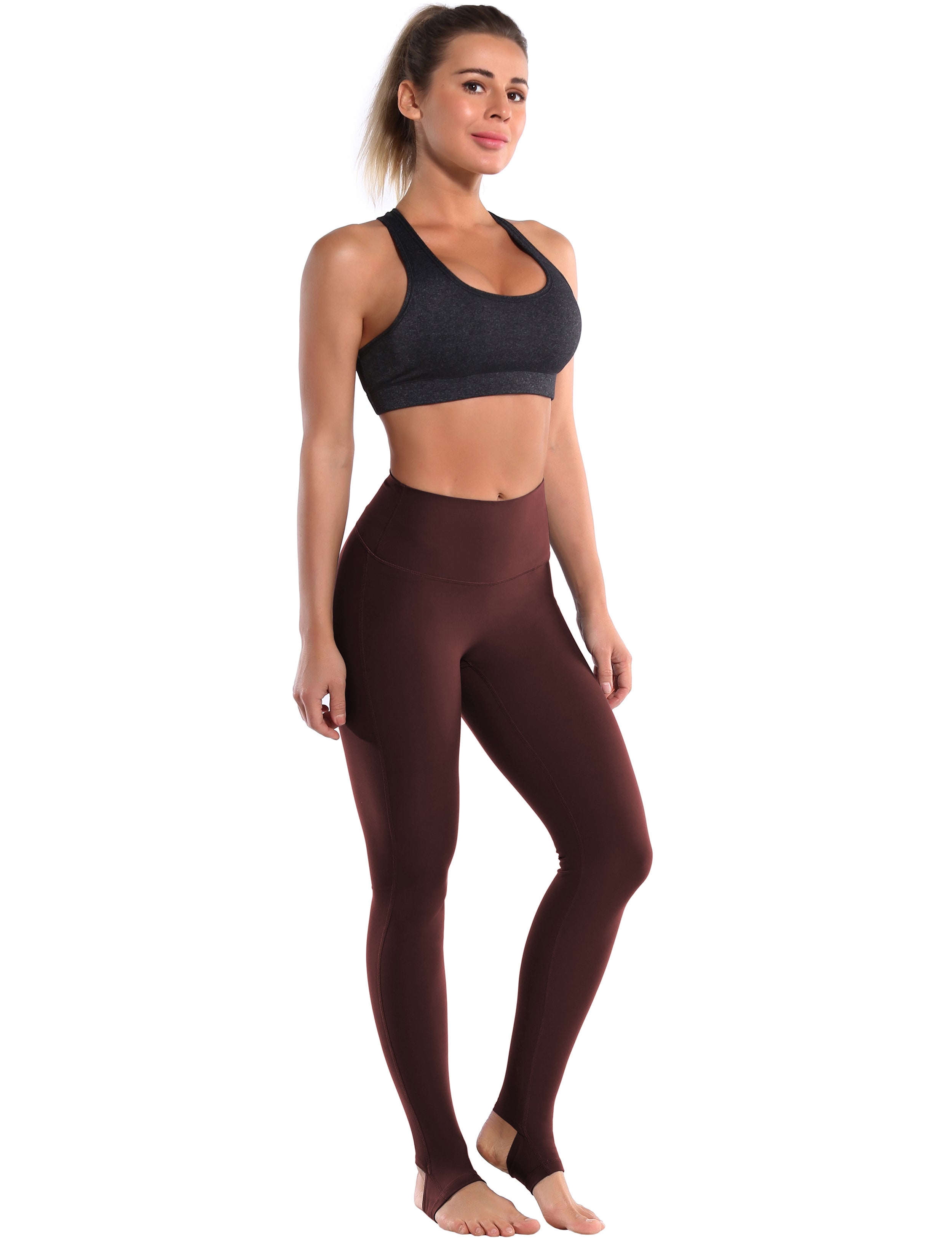 Over the Heel Tall Size Pants mahoganymaroon Over the Heel Design 87%Nylon/13%Spandex Fabric doesn't attract lint easily 4-way stretch No see-through Moisture-wicking Tummy control