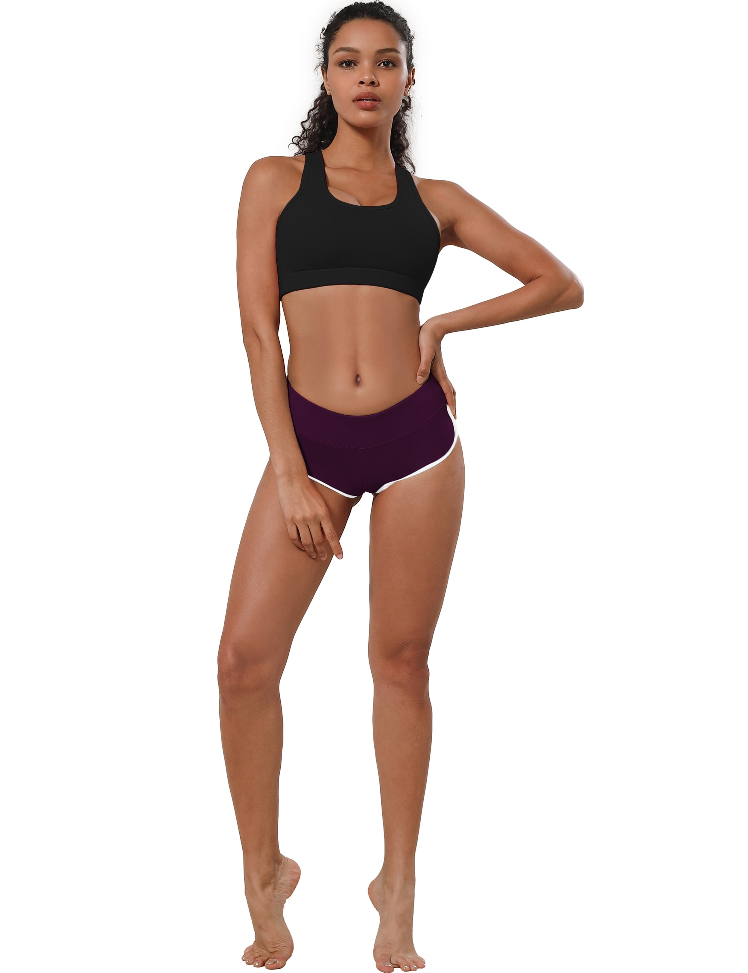 Sexy Booty yogastudio Shorts plum Sleek, soft, smooth and totally comfortable: our newest sexy style is here. Softest-ever fabric High elasticity High density 4-way stretch Fabric doesn't attract lint easily No see-through Moisture-wicking Machine wash 75%Nylon/25%Spandex