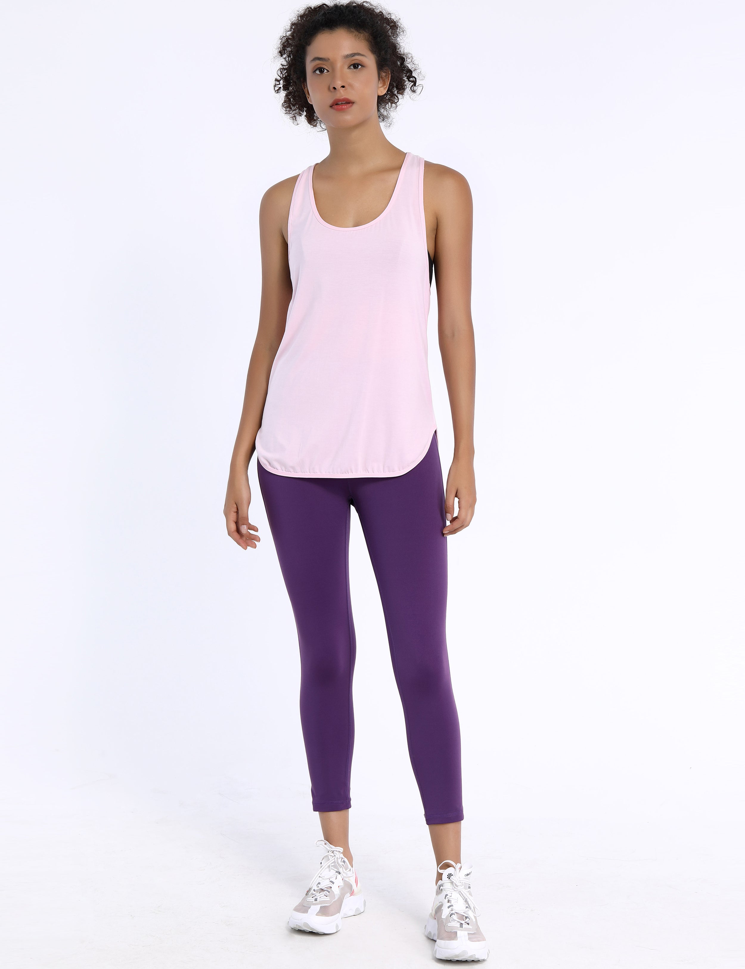 Loose Fit Racerback Tank Top lightpink Designed for On the Move Loose fit 93%Modal/7%Spandex Four-way stretch Naturally breathable Super-Soft, Modal Fabric