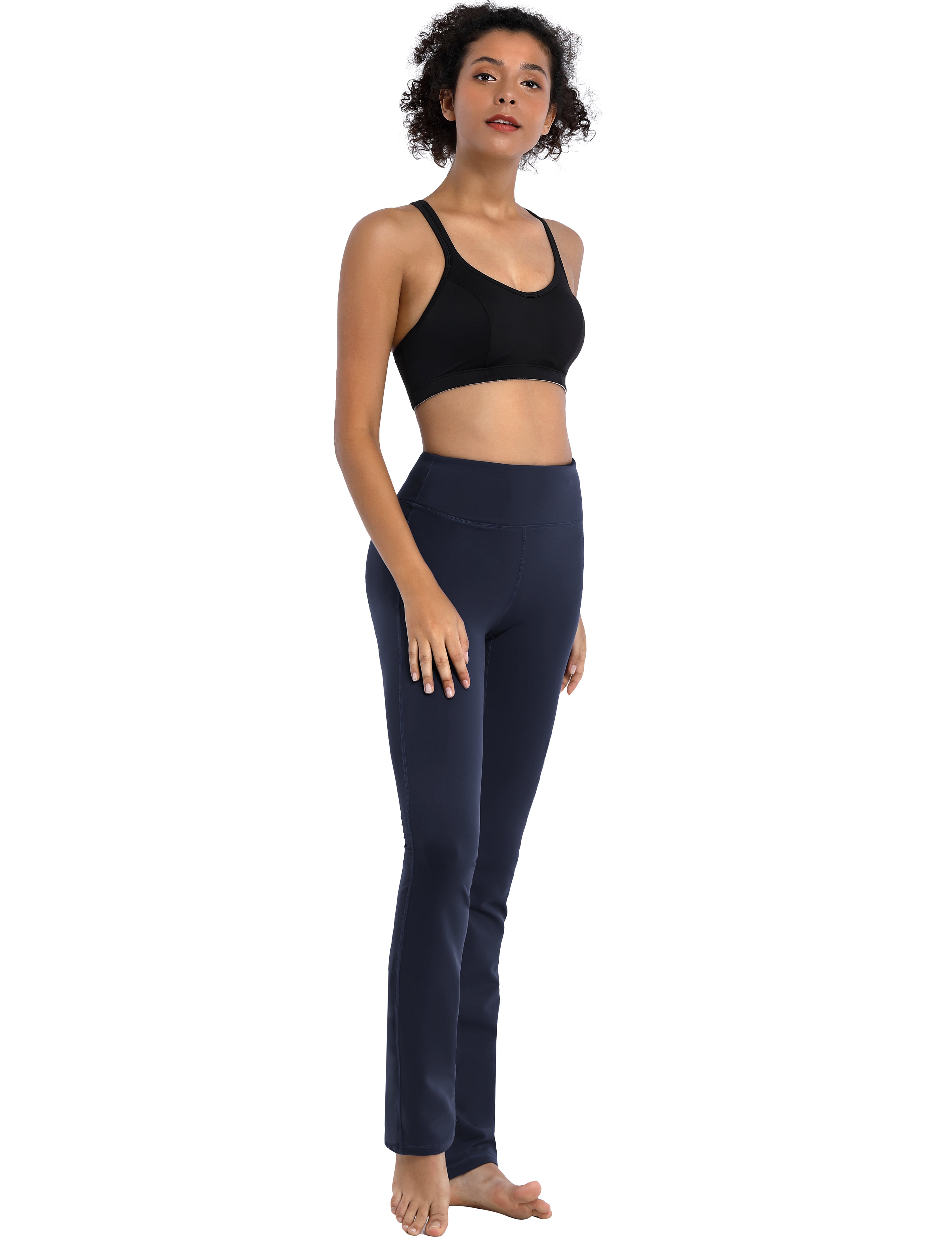 29" 31" 33" 35" Straight Leg Leggings darknavy_Running