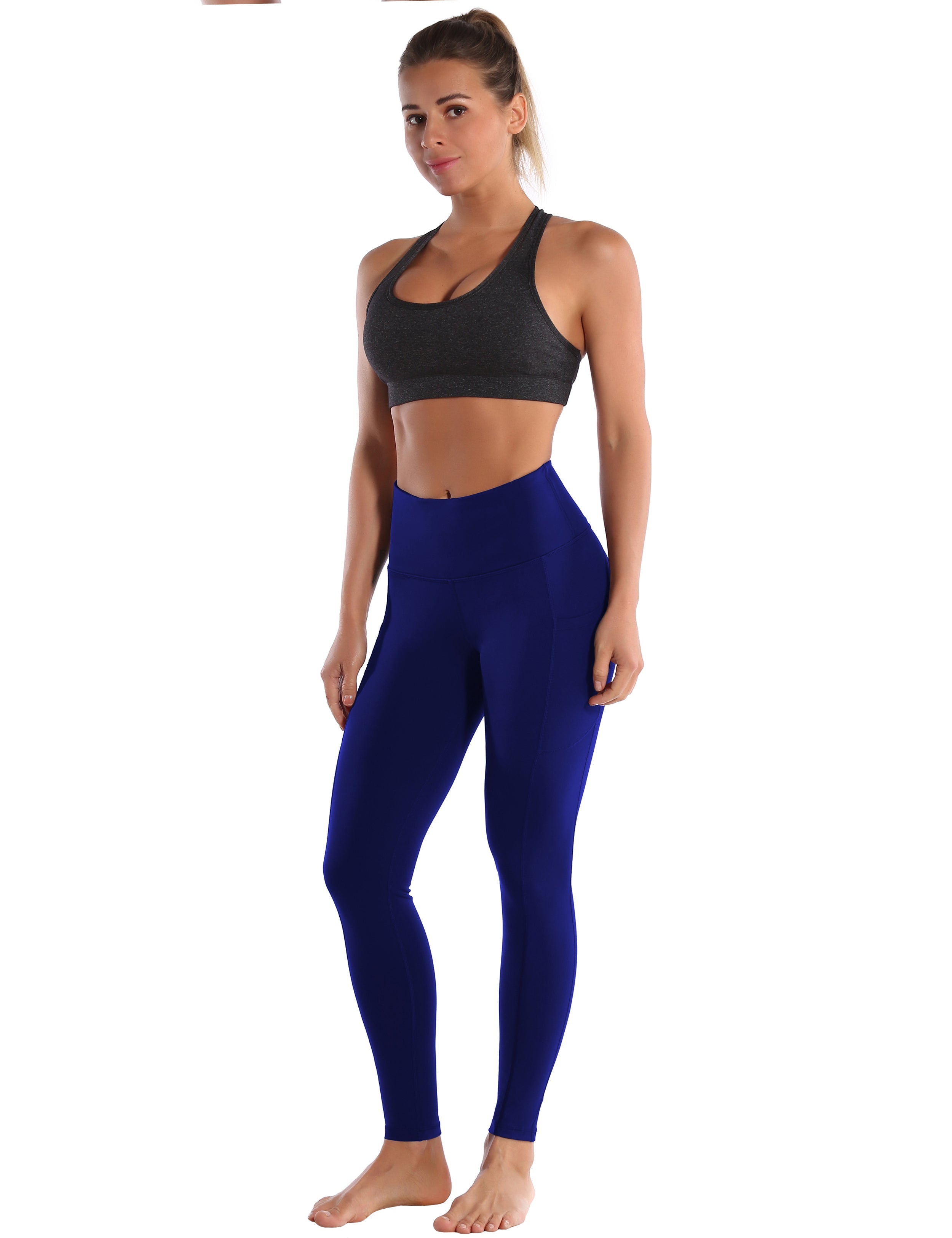 Hip Line Side Pockets Tall Size Pants navy Sexy Hip Line Side Pockets 75%Nylon/25%Spandex Fabric doesn't attract lint easily 4-way stretch No see-through Moisture-wicking Tummy control Inner pocket Two lengths