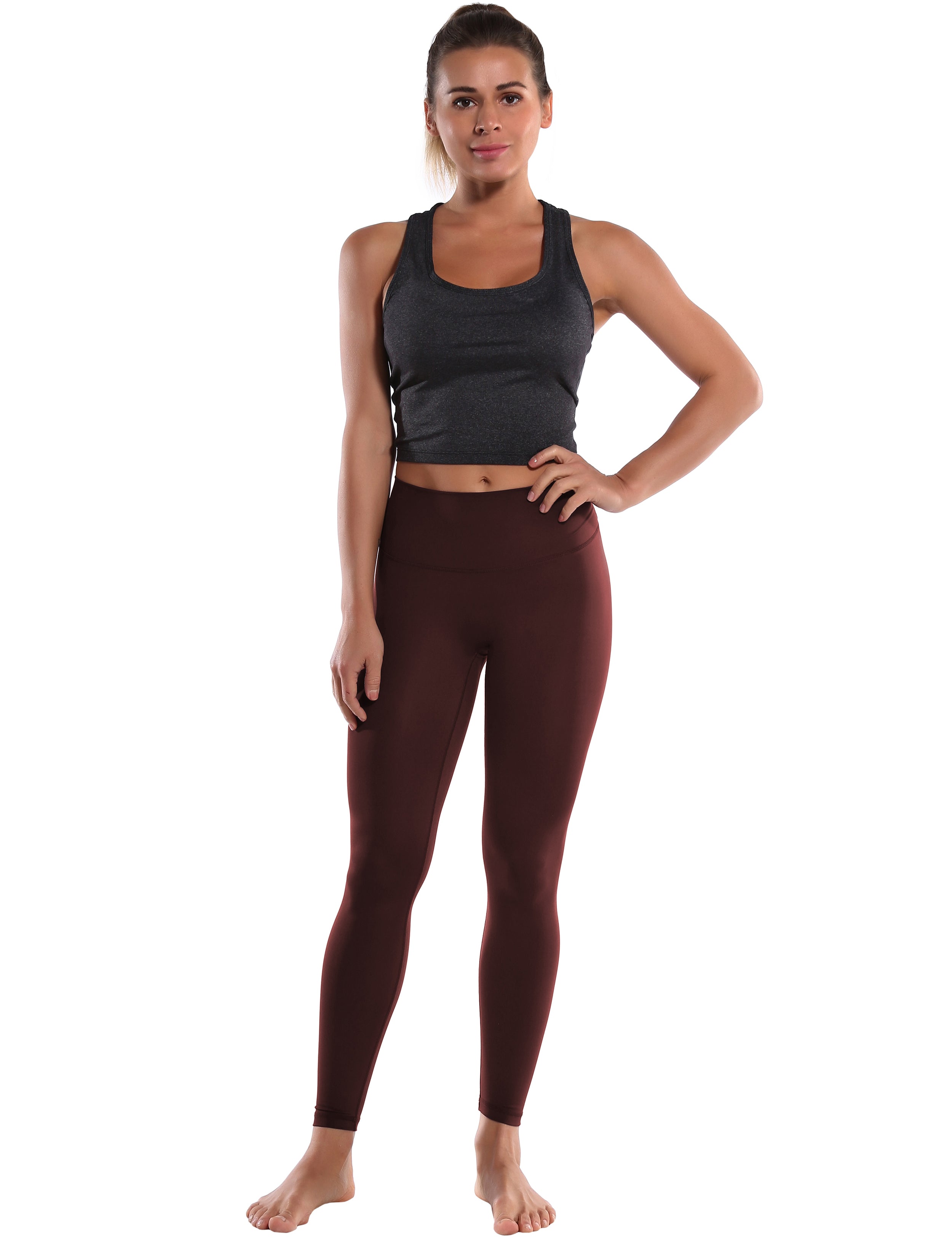 Crotch Seamless Biking Pants mahoganymaroon